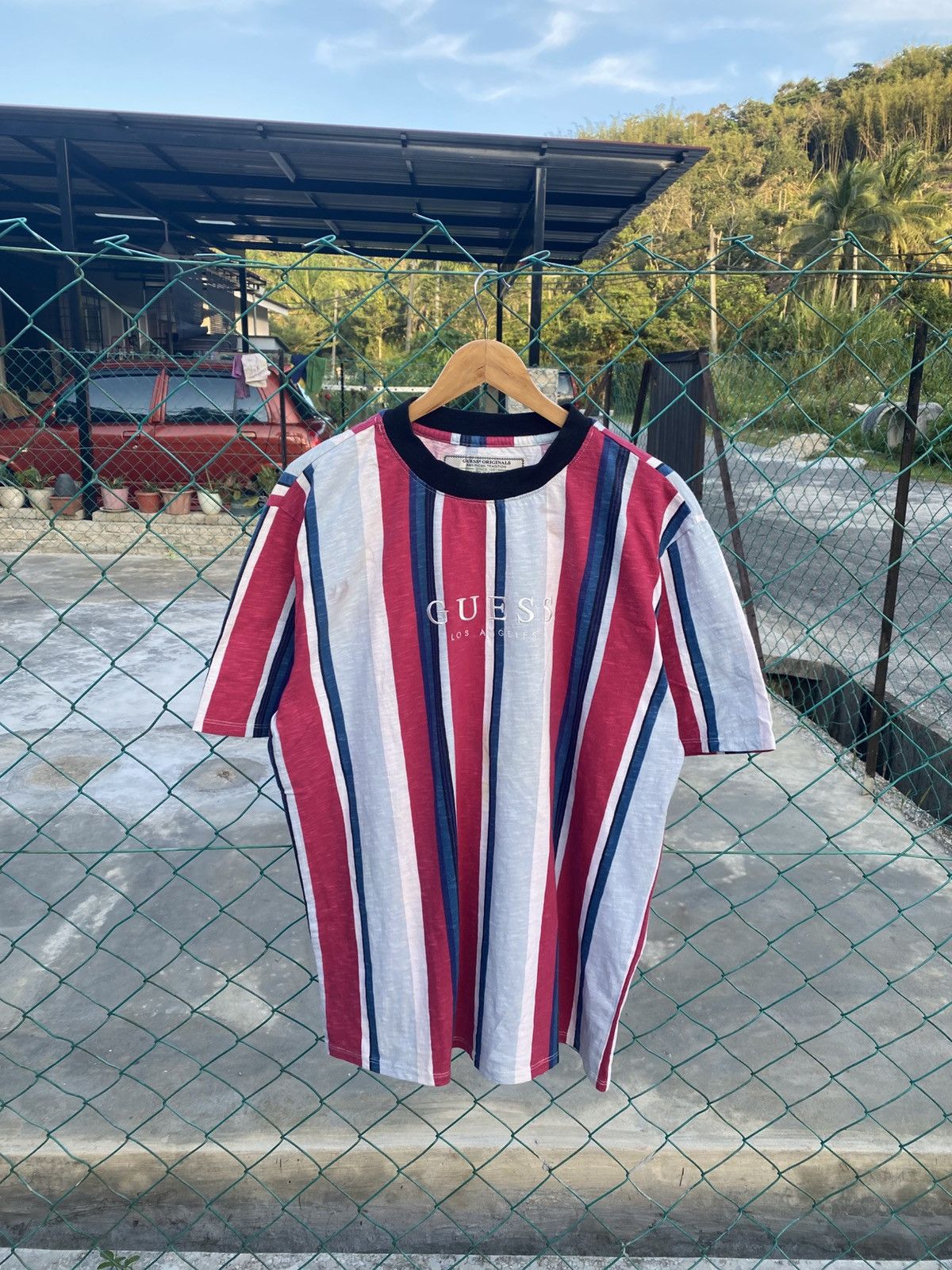 A$AP Rocky × Guess GUESS los angeles woven spellout striped tees Size US L / EU 52-54 / 3 - 1 Thumbnail