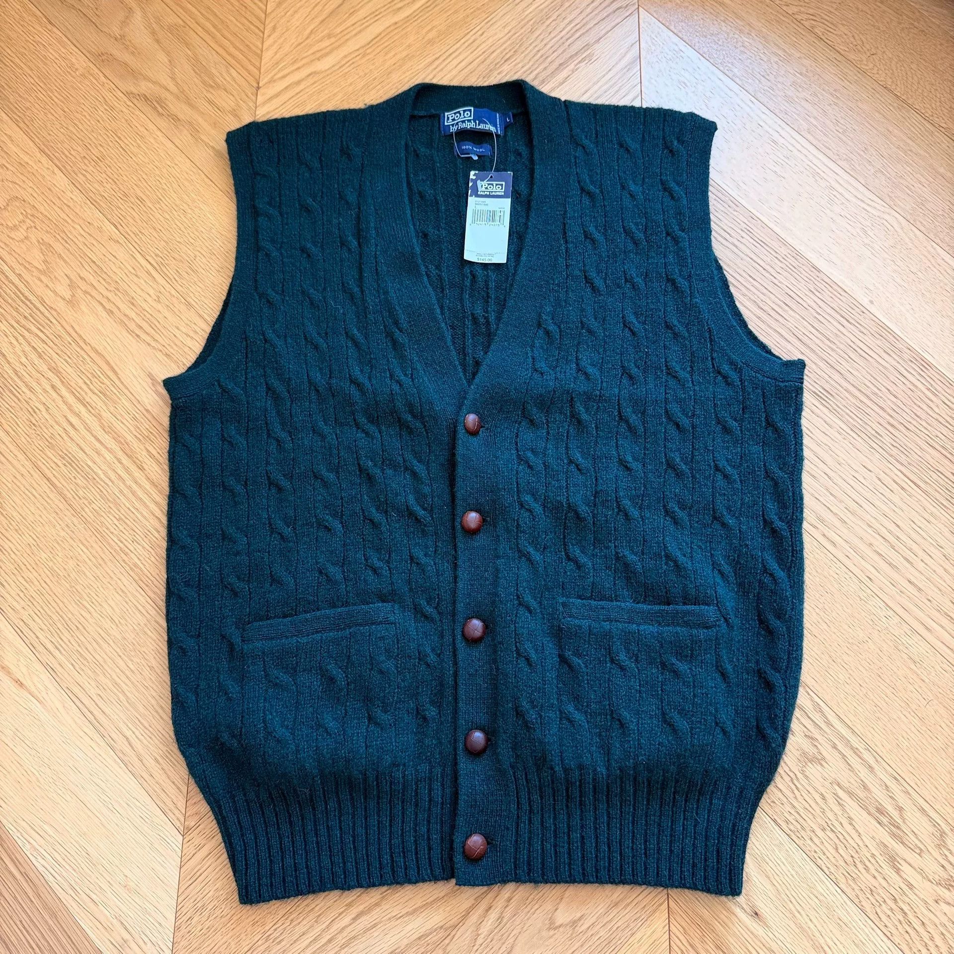 RLX Ralph Lauren Classic Wool Cable Knit Vest Sweater Size US L / EU 52-54 / 3 - 1 Thumbnail