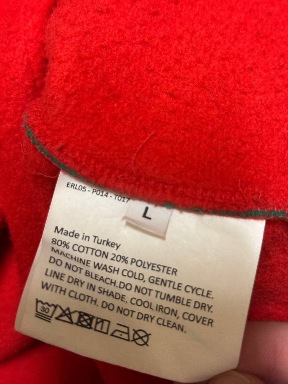 ERL ERL Red & Green Swirl Fleece Hoodie Size US L / EU 52-54 / 3 - 8 Thumbnail