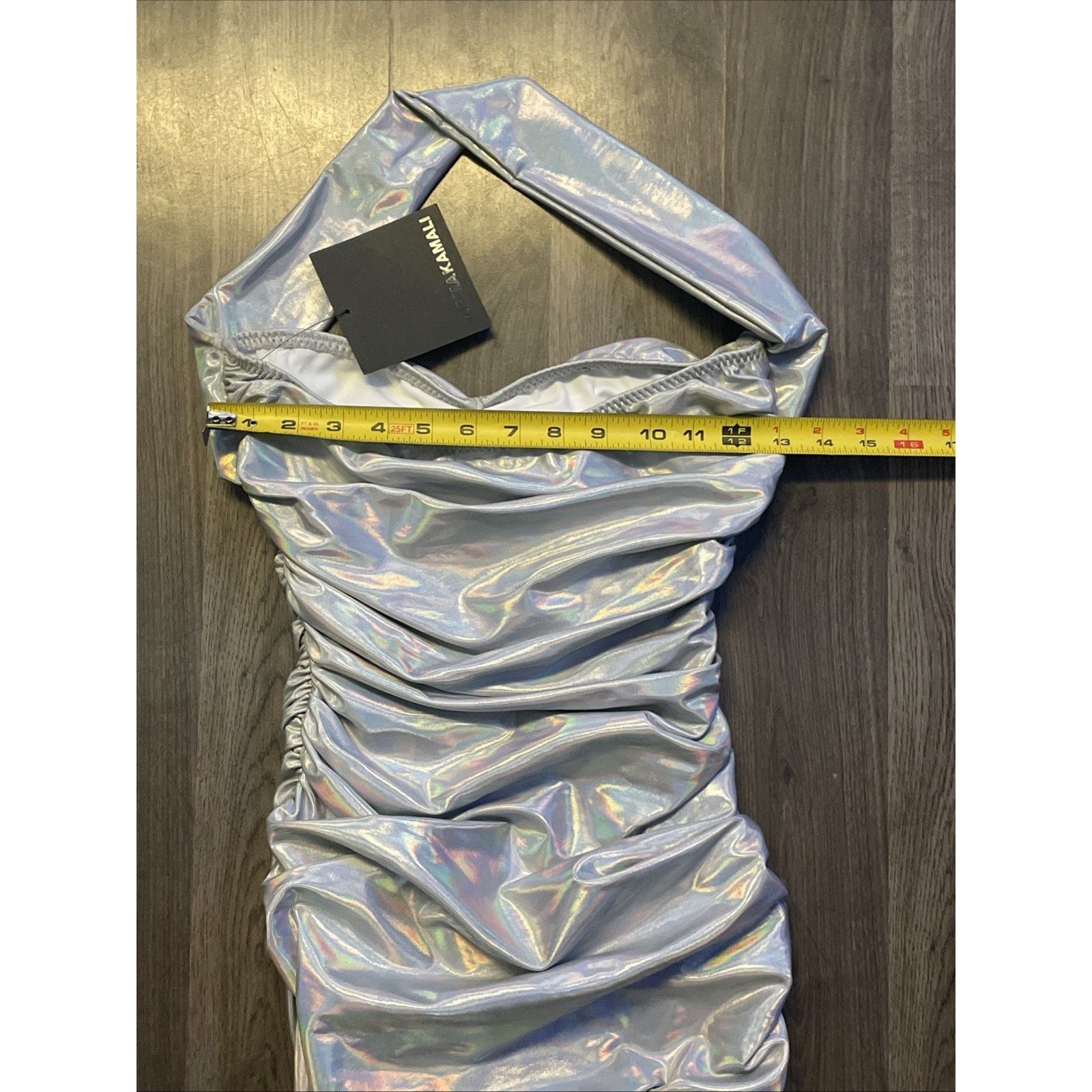 Norma Kamali Norma Kamali Bill Mio Swimsuit XS NWT Silver Iridescent Size ONE SIZE - 6 Thumbnail