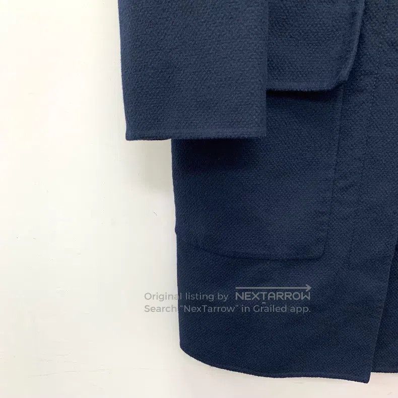 Hermes Hermes Dark Blue Long Sleeve Overcoat with Round Rings Size XS / US 0-2 / IT 36-38 - 4 Thumbnail