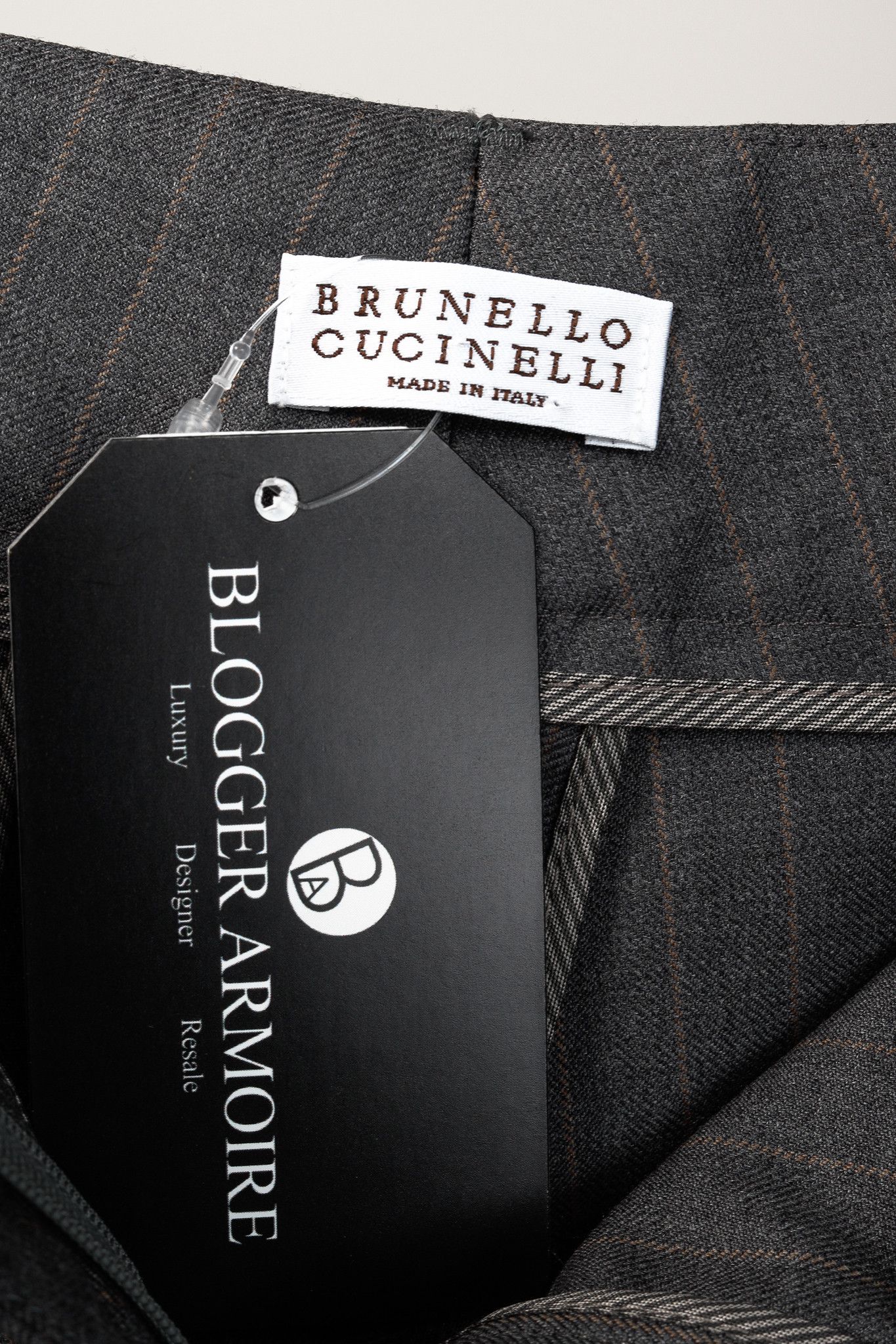 Brunello Cucinelli Brunello Cucinelli Pinstripe-Wool Straight-Leg Trousers Size 27" / US 4 / IT 40 - 4 Thumbnail