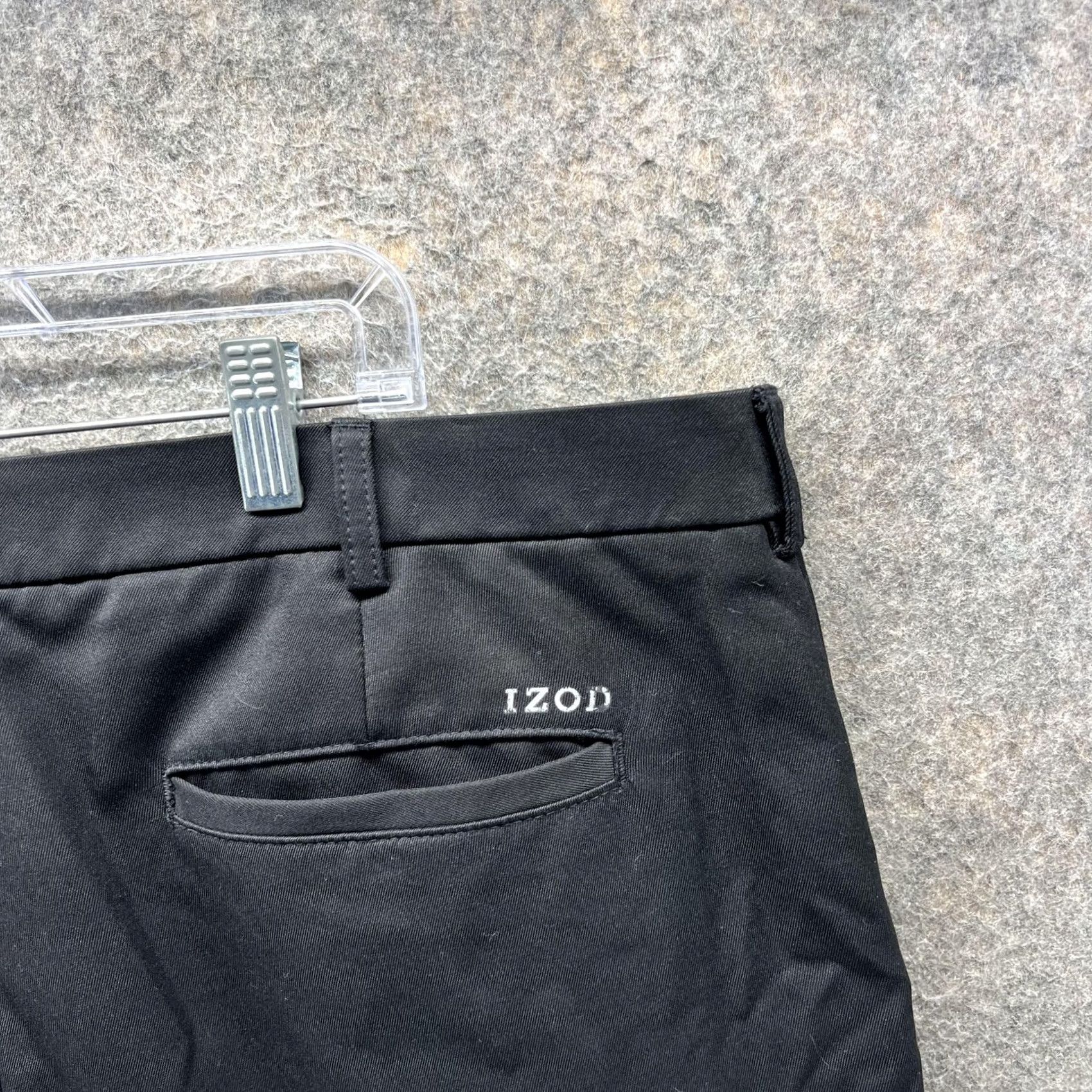 Izod IZOD Golf Pants Mens 40x30 Black Classic Stretch Flat Front Dress Casual Pants Mens Black 40x30 Casual Stretch Flat Front Izod Golf 40W 30L Mens Pants Size US 40 / EU 56 - 4 Thumbnail