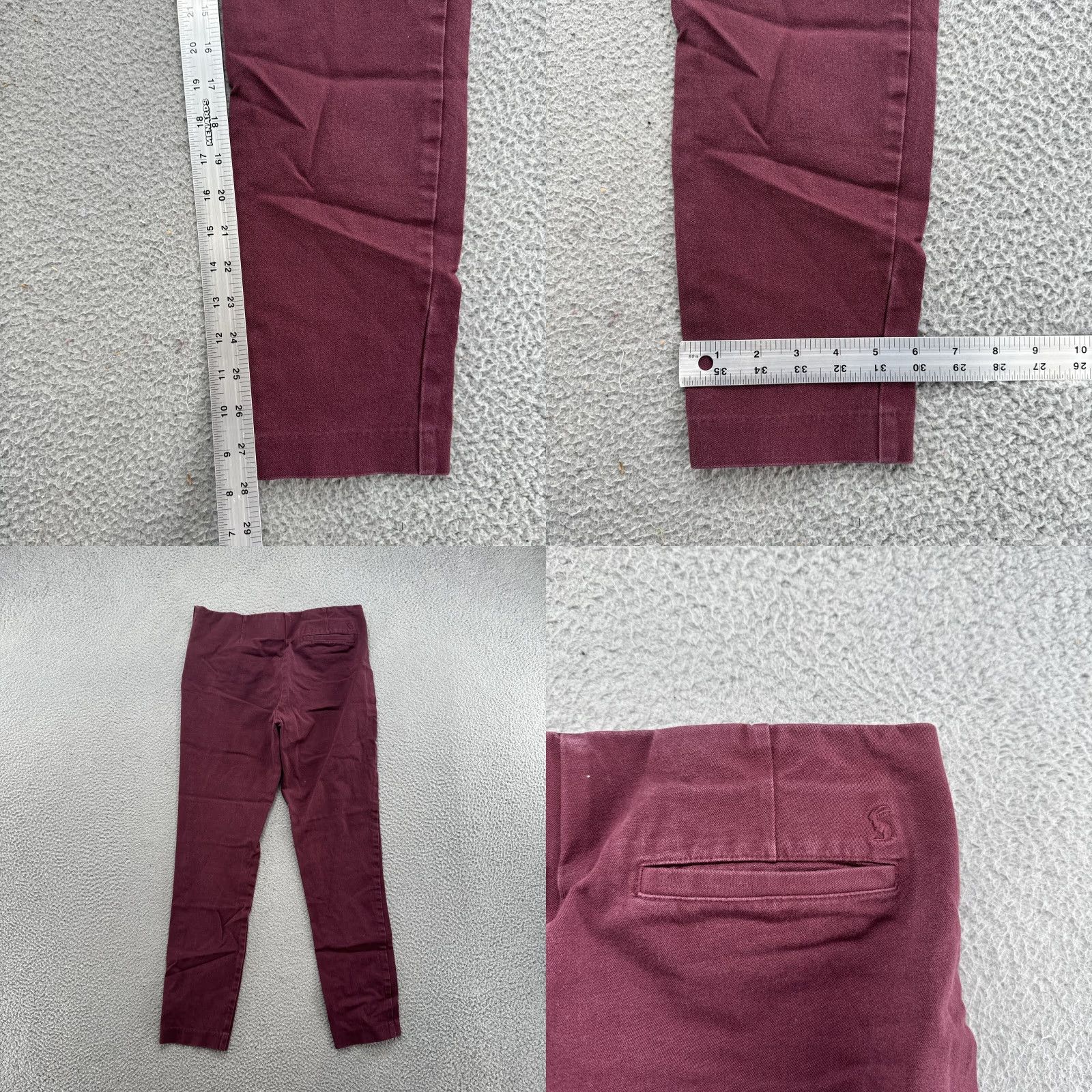Vintage Joules Hepworth Trousers Maroon Red Burgundy Stretch Size 10 Women's Pants Ankle, 10, Red, Stretch, Regular, Women Size 32" / US 10 / IT 46 - 8 Thumbnail