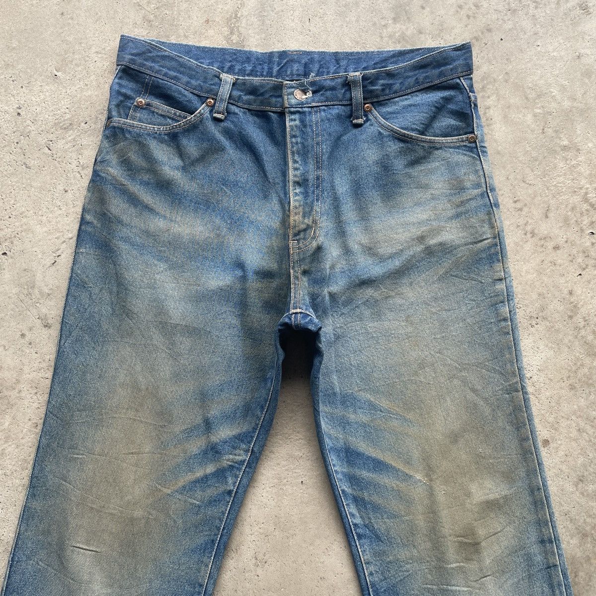 Japanese Brand Vintage Bee Bell Japan RUSTY Faded Jeans Denim Pants W35 Size US 35 - 3 Thumbnail
