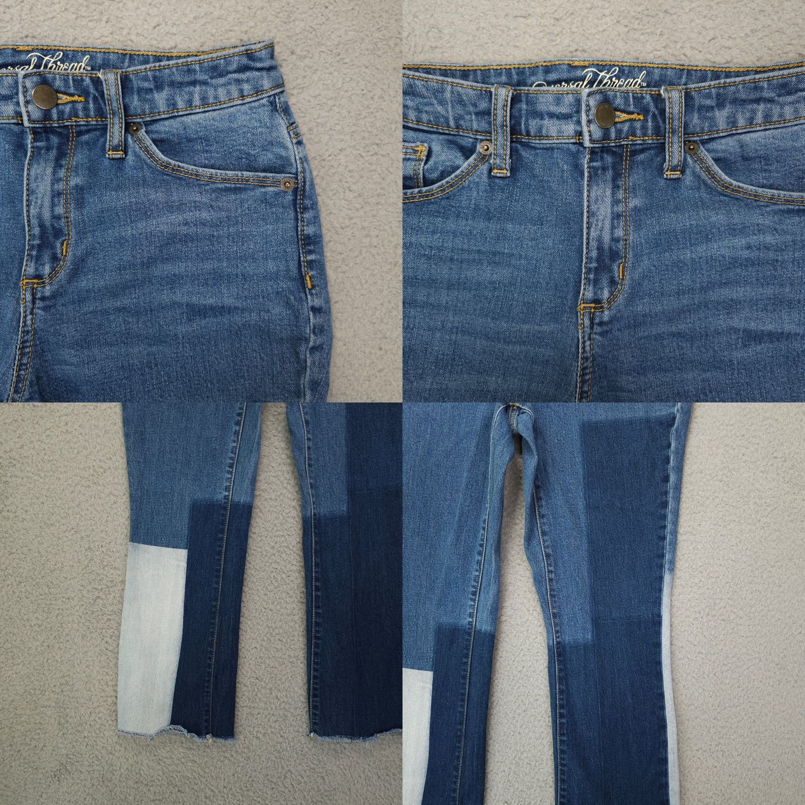 Vintage Universal Thread Jeans Womens 2 26 Blue Kick Boot Crop High Rise Patchwork Denim Jeans Womens 26 Blue Crop Bootcut? Size 26" / US 2 / IT 38 - 9 Thumbnail