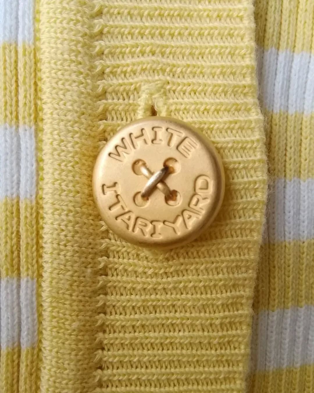 Japanese Brand White Itarkiard Yellow Striped Cardigan Size M / US 6-8 / IT 42-44 - 3 Thumbnail