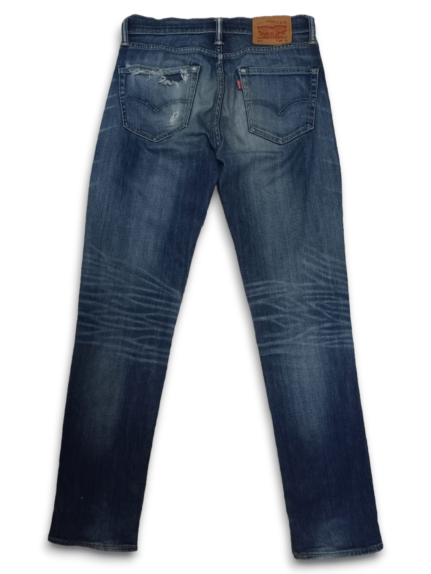 Levi's × Levi's Vintage Clothing Vintage Levis 511 Blue Wash Ripped Distressed Jeans 29x31 Size US 29 - 2 Thumbnail