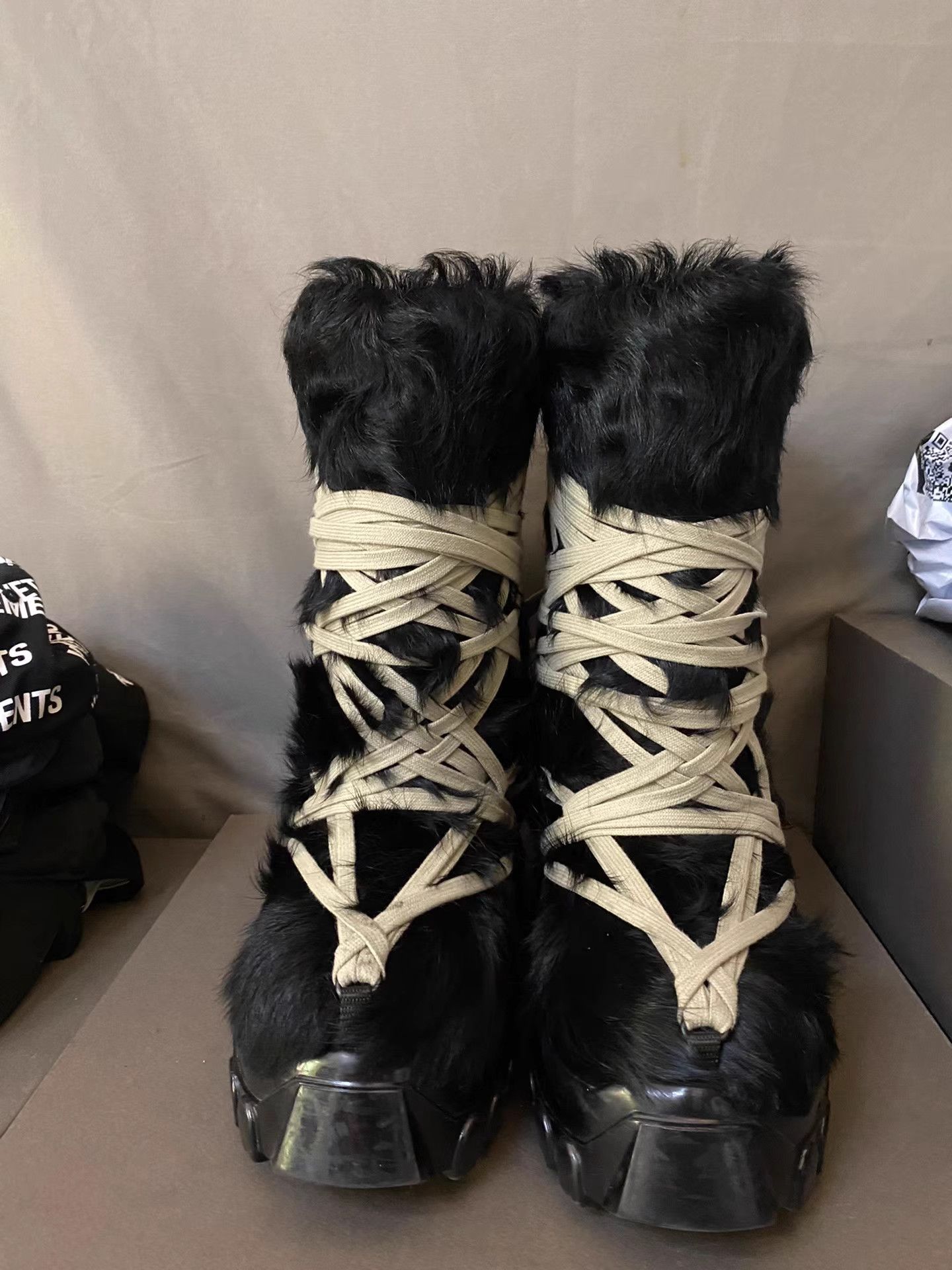 Rick Owens Rick Owens Fur Lace-up Snow Boots Size US 8 / IT 38 - 2 Thumbnail