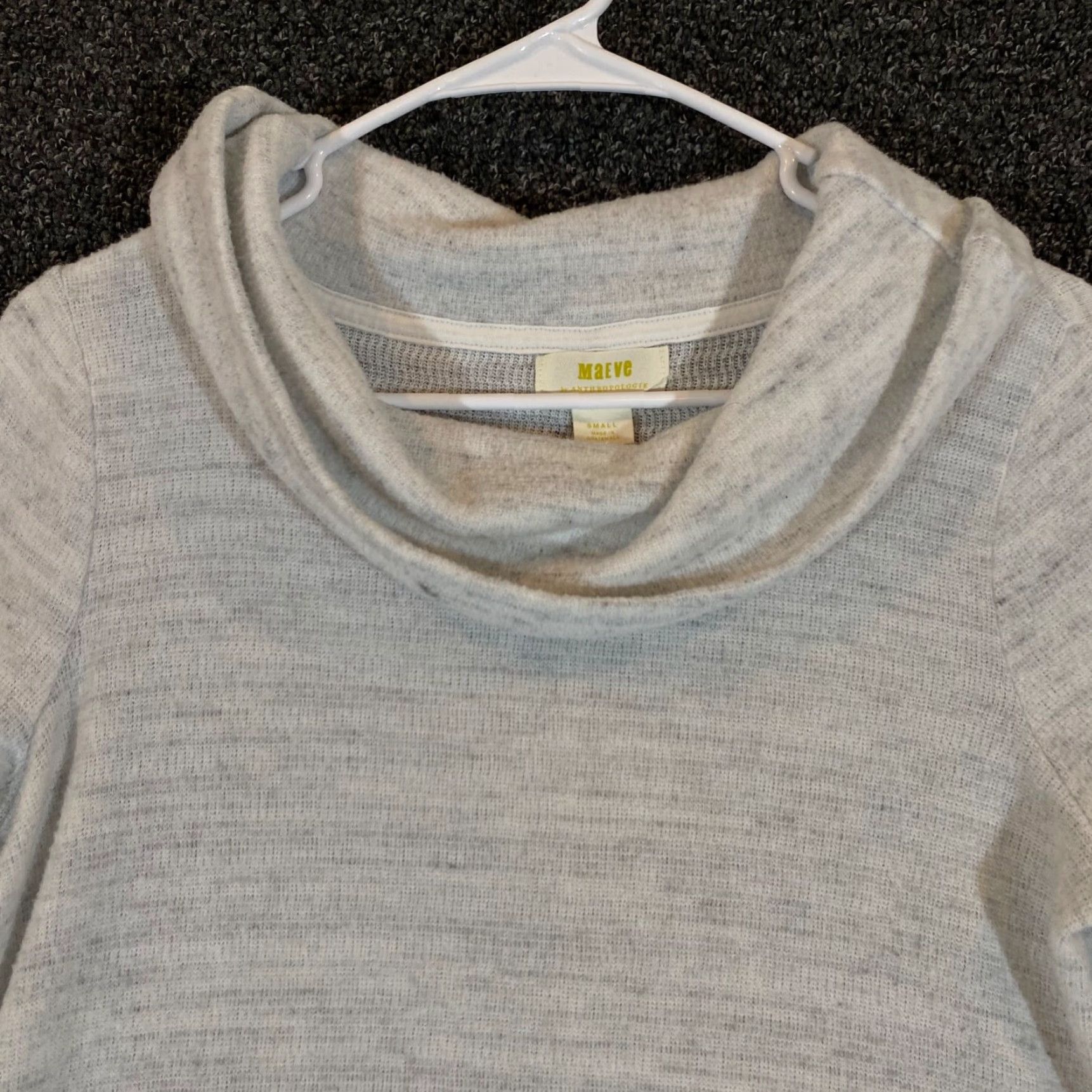 Anthropologie Maeve Anthropologie Sweater Womens Small Gray White Pullover Cowl Neck Long Sleeve Knit Pullover Classic Casual Workwear Vintage No Size S / US 4 / IT 40 - 2 Thumbnail