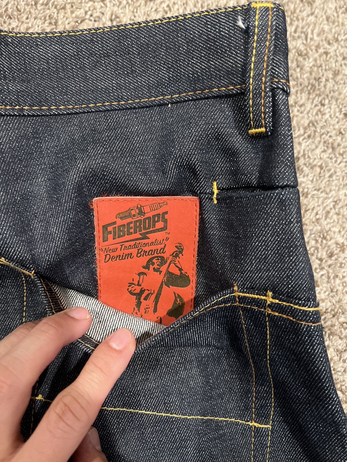Fiberops Shityeah Raw Denim sz 32 Vintage 2000s