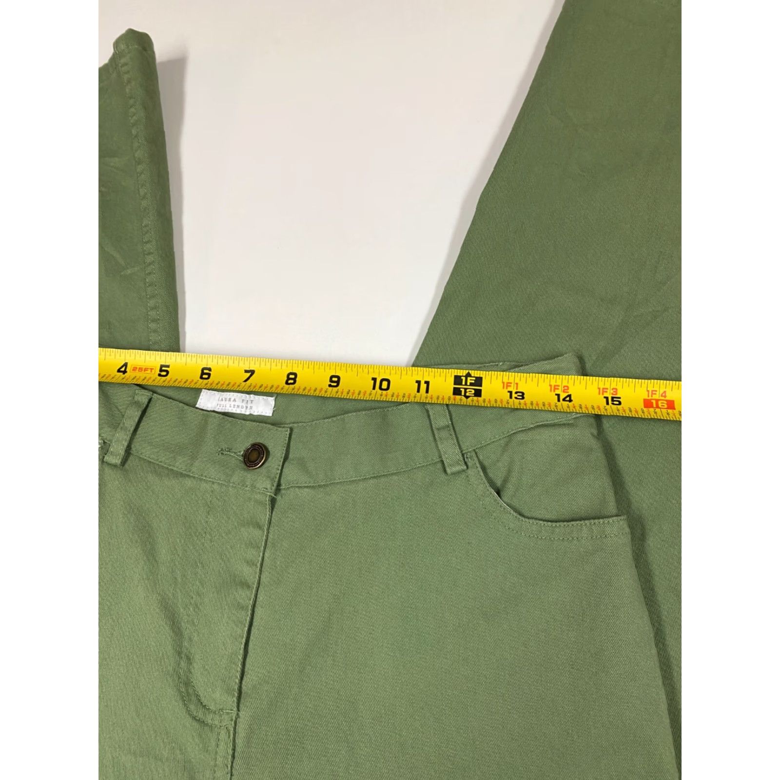 Charter Club Charter Club Pants Women 0P Petites Green Laura Fit Chino Straight 28in Inseam Zipper Cotton Knit Casual Vintage No Size 25" / US 0 / IT 36 - 4 Thumbnail