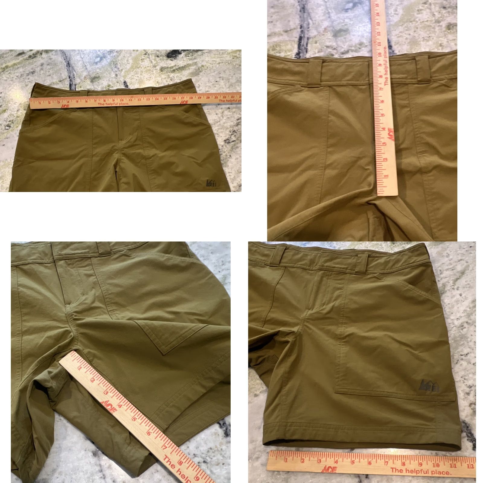 Vintage REI Shorts Women’s Size 16 Green Nylon Spandex Belt Loops 6” Inseam Outdoors Size 38" / US 16 / IT 52 - 8 Thumbnail