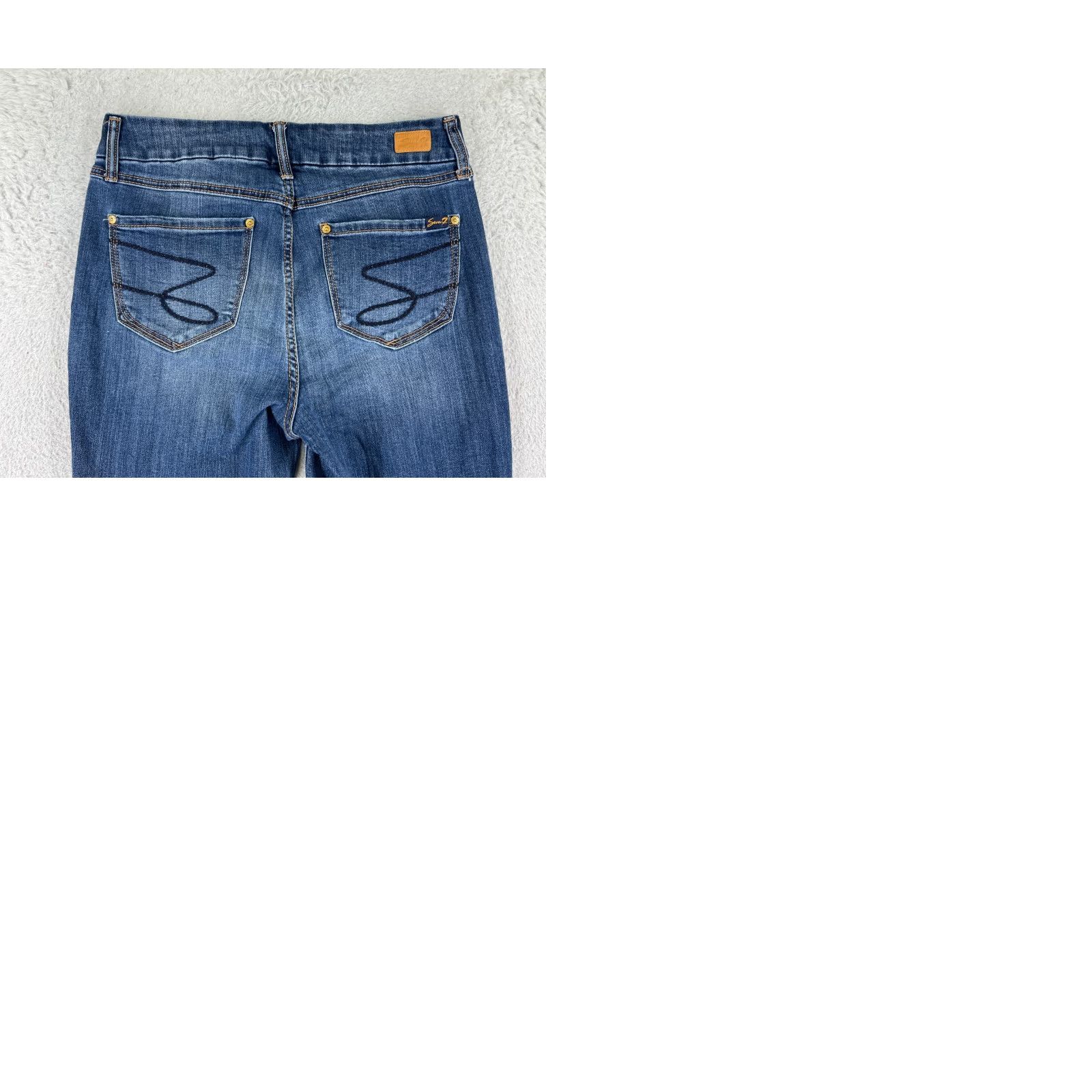 Vintage VINTAGE Seven7 Jeans Women 8 Blue Denim Tummyless Mid Rise Skinny Cotton Blend Jeans Women 8 Blue Distressed 5-Pocket Design Modern Fit Size 30" / US 8 / IT 44 - 10 Thumbnail