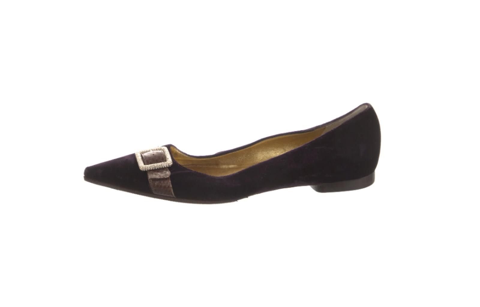 Dolce & Gabbana Dolce & Gabbana Purple Velvet Flats, Sz IT 37.5 US 6.5 Size US 6.5 / IT 36.5 - 1 Thumbnail