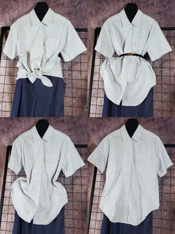 Dior Dior Light Blue Cotton Striped Short Sleeve Shirt 0089 Size US M / EU 48-50 / 2 - 1 Thumbnail