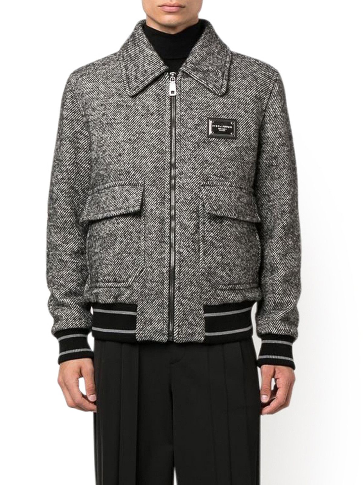 Dolce & Gabbana o1y0125 Logo Jacket in Grey/Black Size US M / EU 48-50 / 2 - 3 Thumbnail