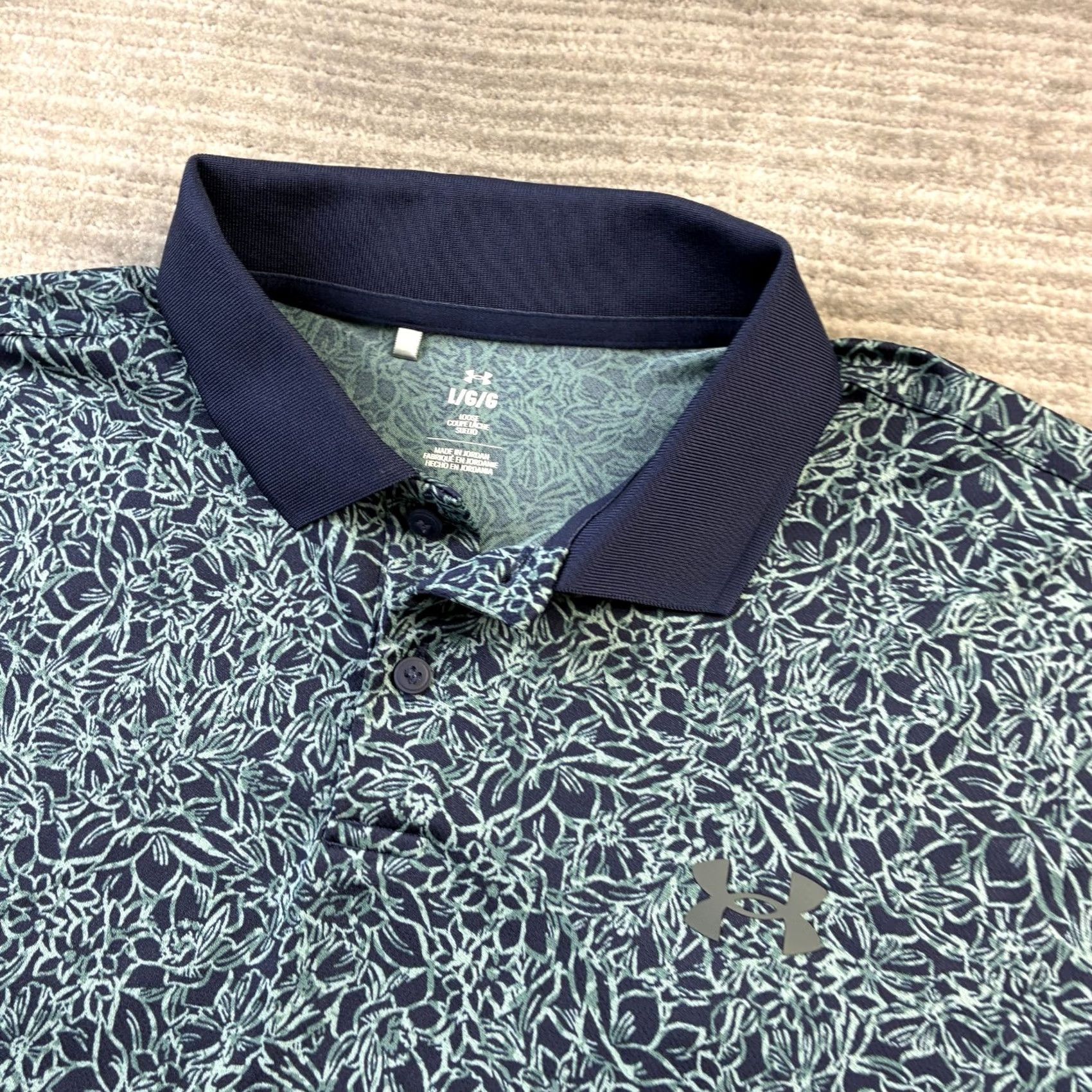 Under Armour Under Armour Polo Shirt Mens Large Blue Golf All Over Print Printed Performance Shirt Size US L / EU 52-54 / 3 - 2 Thumbnail
