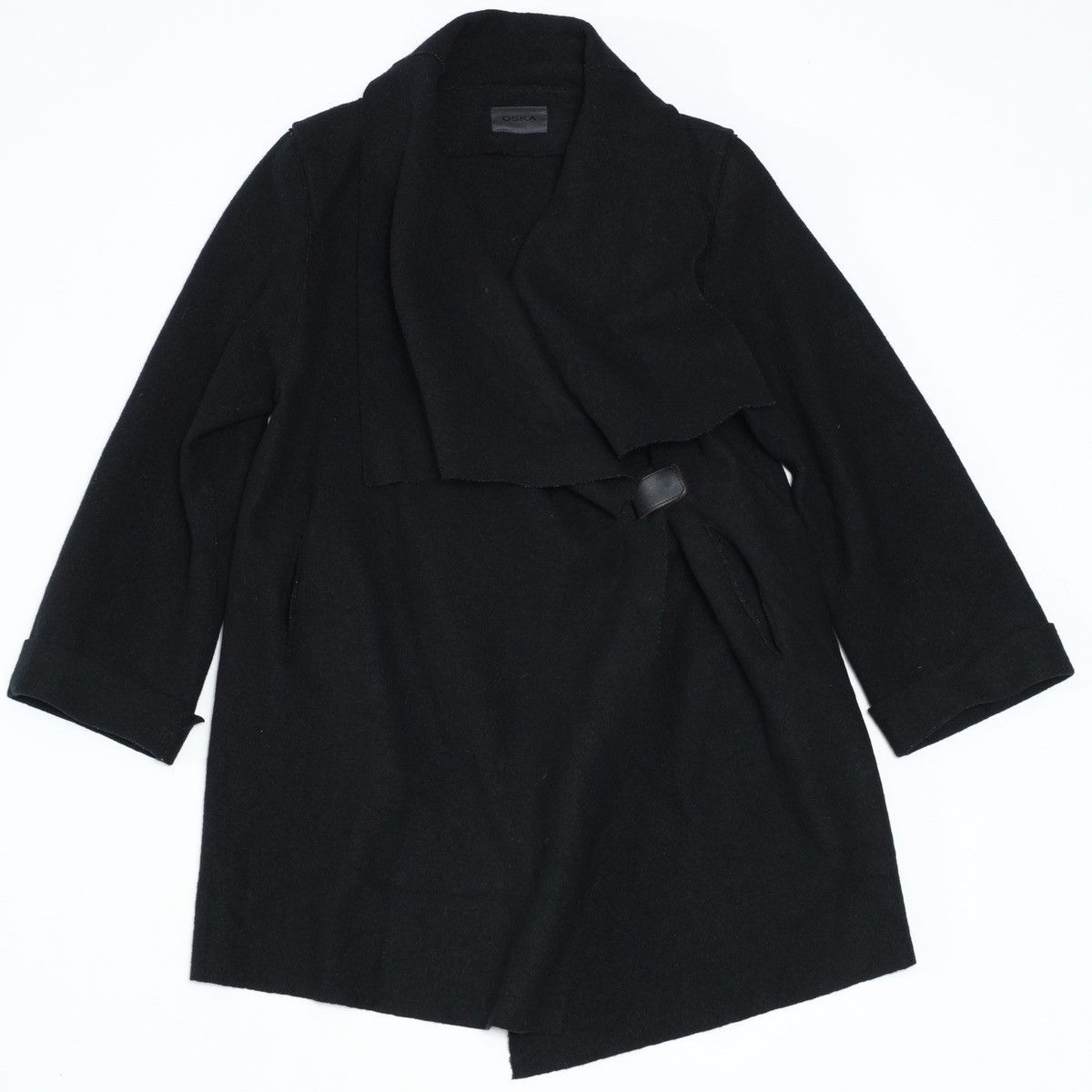 OSKA Oska Oversized Boiled Wool Coat Cape Black Size XL / US 12-14 / IT 48-50 - 1 Thumbnail