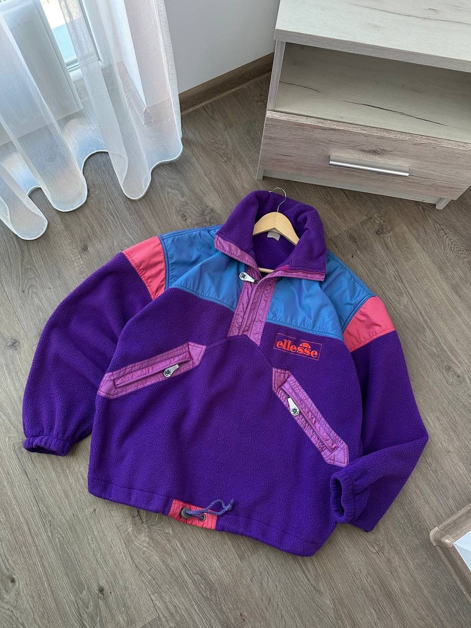 Ellesse × Vintage Vintage Ellesse Violet Outdoor Polartec Fleece Anorak Jacket Size US L / EU 52-54 / 3 - 2 Thumbnail