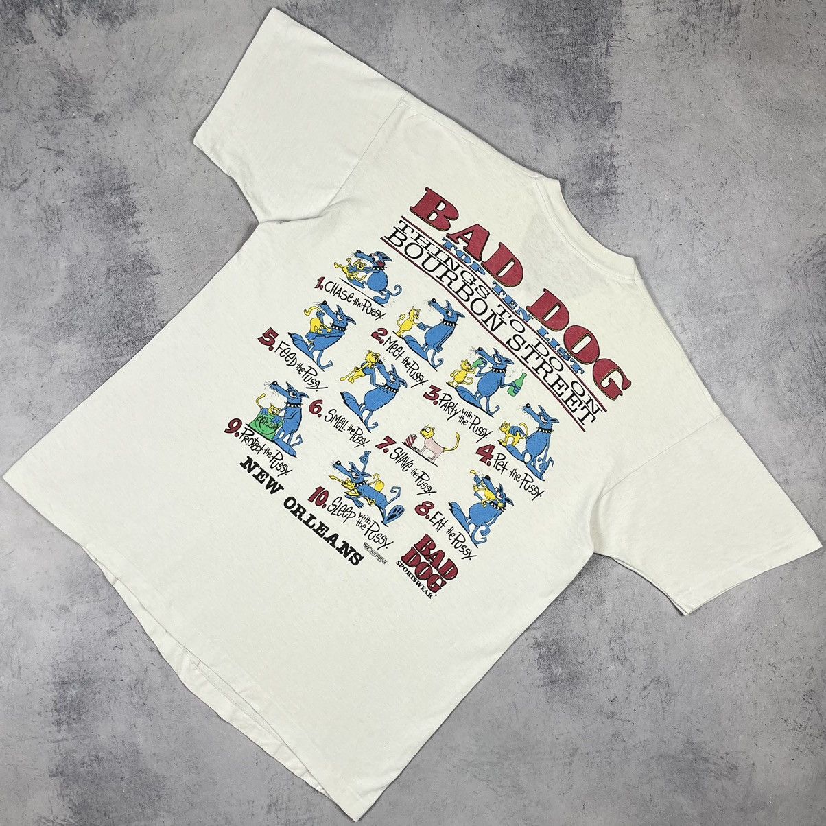 Vintage Vintage Bad Dog Top Ten List y2k humor tee 1994 Size US L / EU 52-54 / 3 - 1 Thumbnail