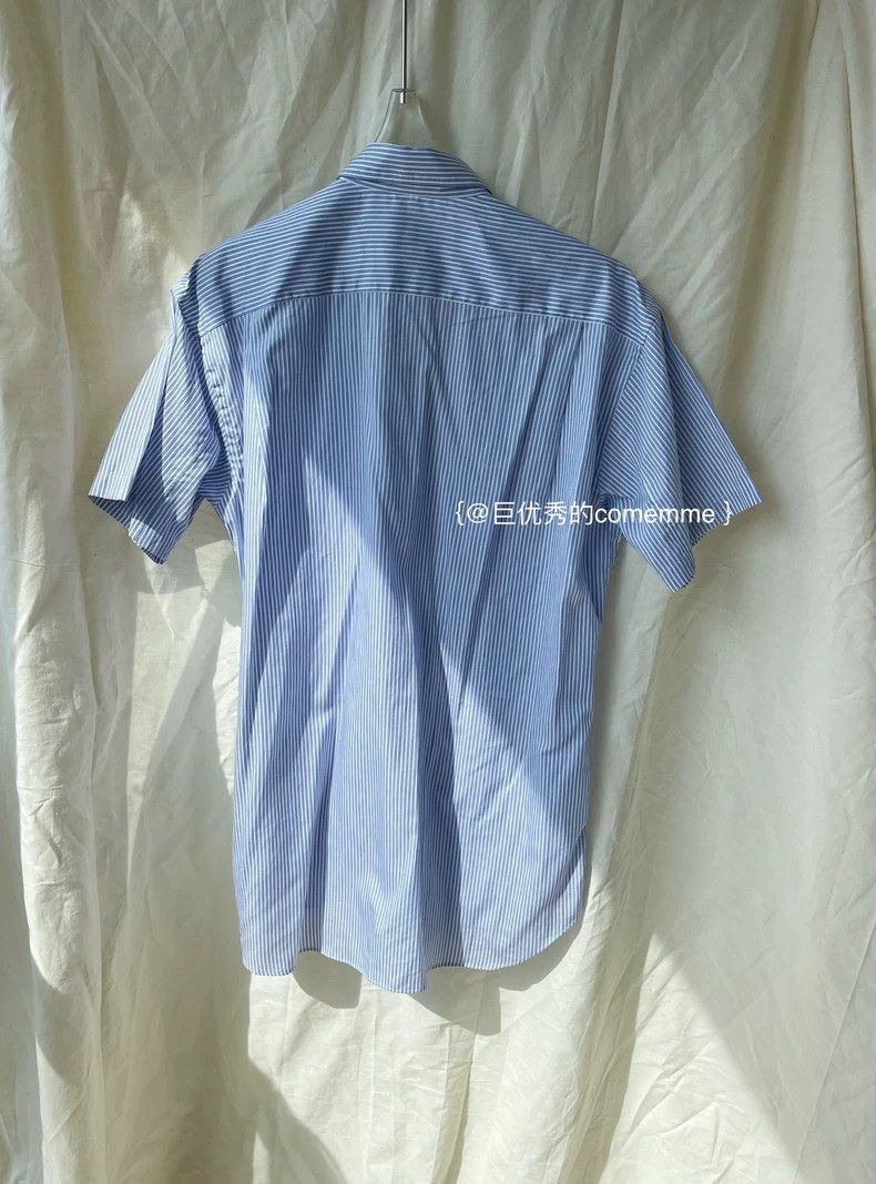 Comme des Garcons Comme Des Garcons Blue and white striped short sleeve shir Size S / US 4 / IT 40 - 5 Thumbnail