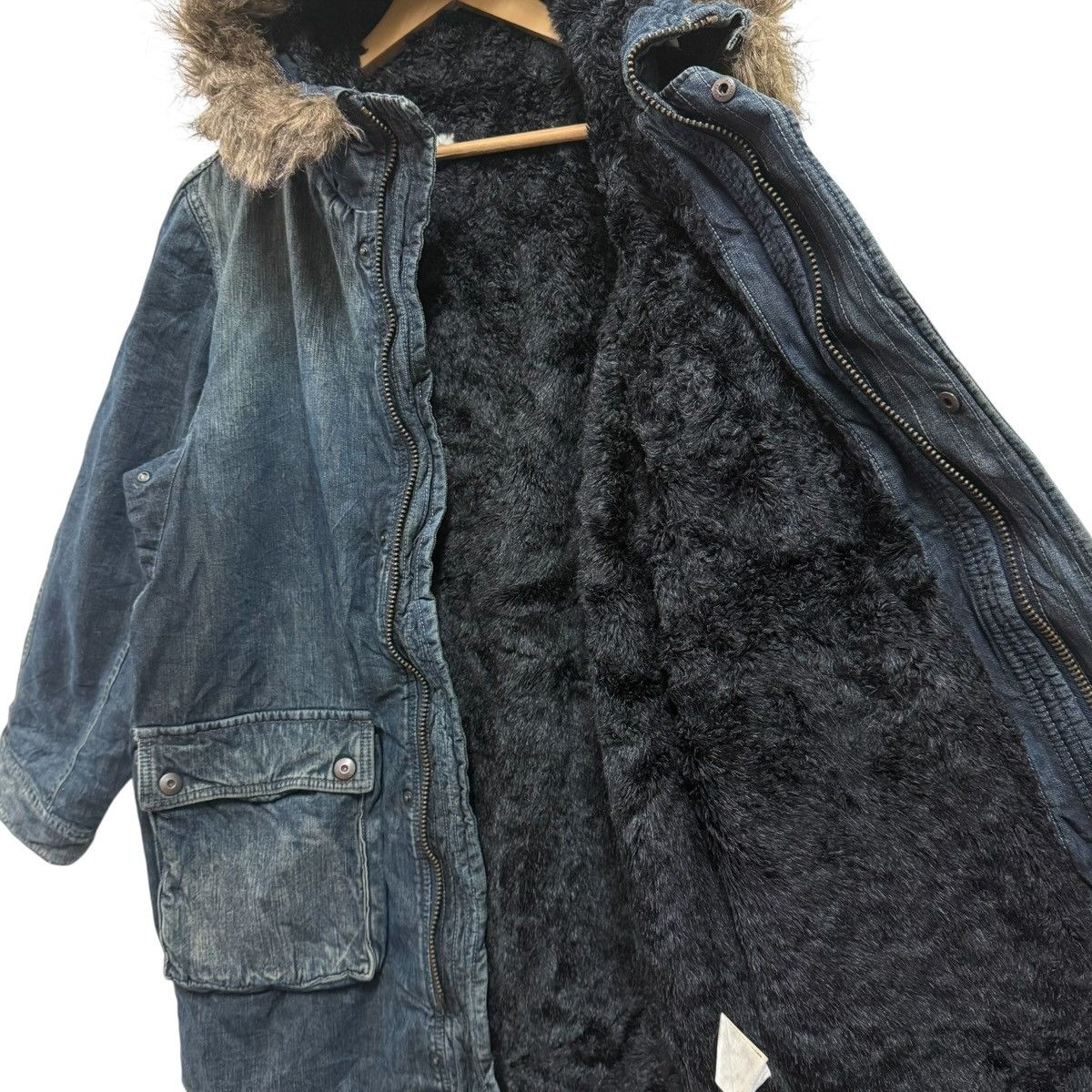 Johnbull Johnbull Fur Hoodie Denim Jacket Size US L / EU 52-54 / 3 - 4 Thumbnail