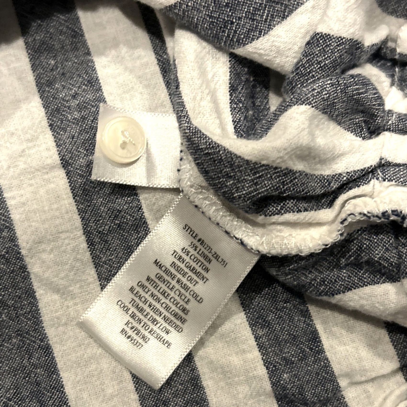 Sanctuary Sanctuary Top Women’s M Button Up Striped Drawstring Bottom Linen Blend B12 Shirt Women M Multicolor Striped Button Blouse Beach Lightweight Size M / US 6-8 / IT 42-44 - 3 Thumbnail