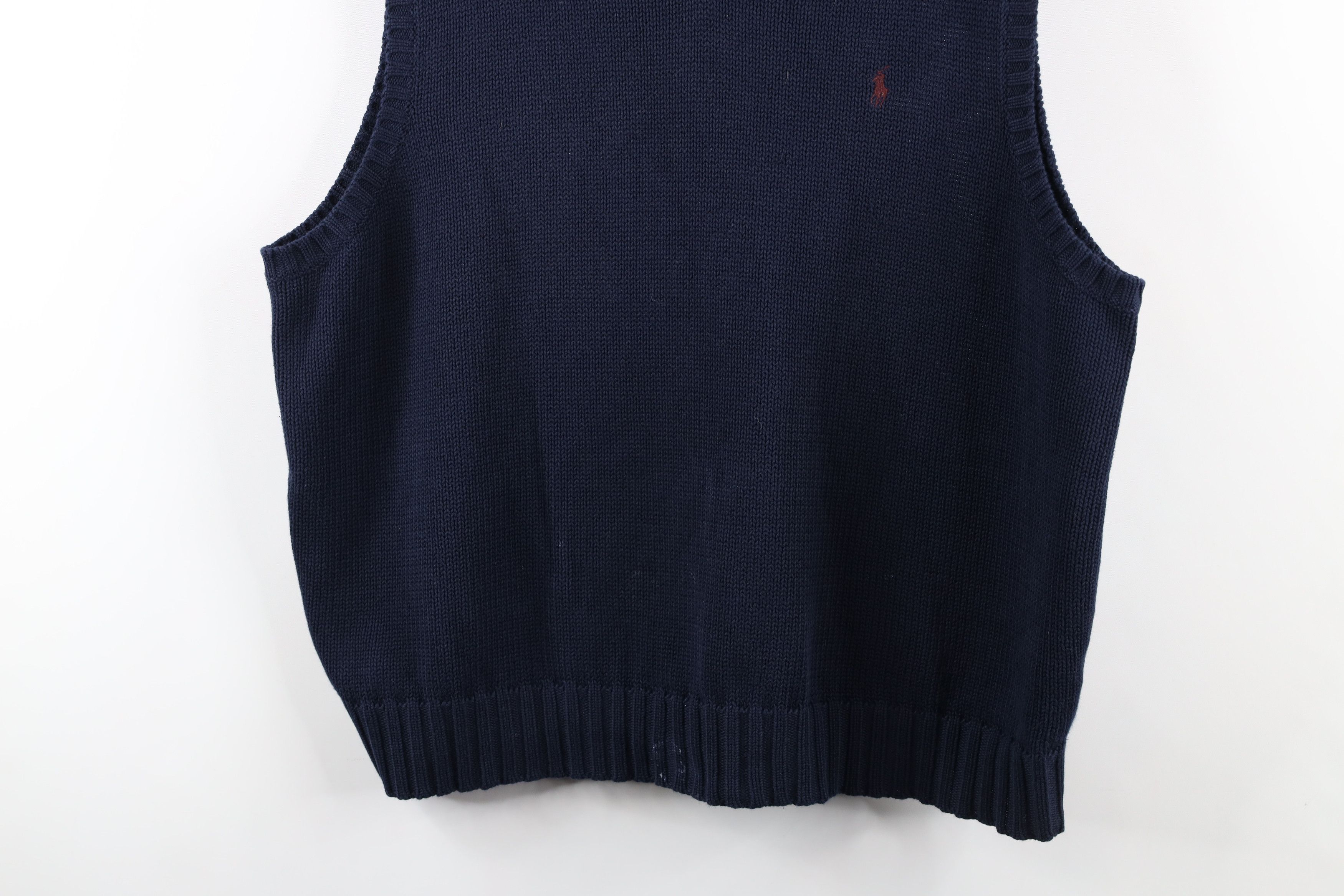 Polo Ralph Lauren Vintage 90s Ralph Lauren Knit V-Neck Sweater Vest Blue Size US L / EU 52-54 / 3 - 3 Thumbnail