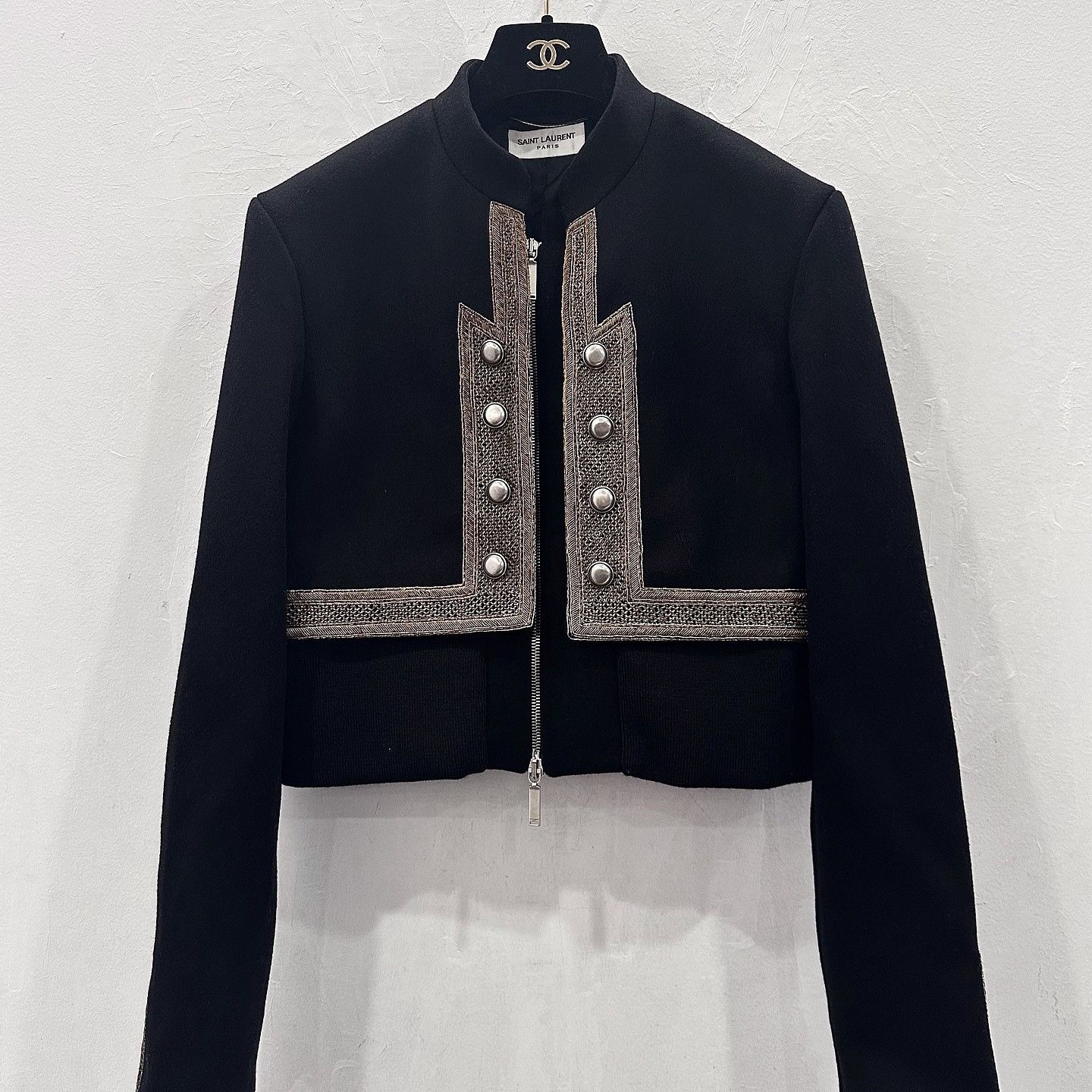 Saint Laurent Paris Saint Laurent Metallic Braid Trim Jacket Size 38 Size S / US 4 / IT 40 - 1 Thumbnail