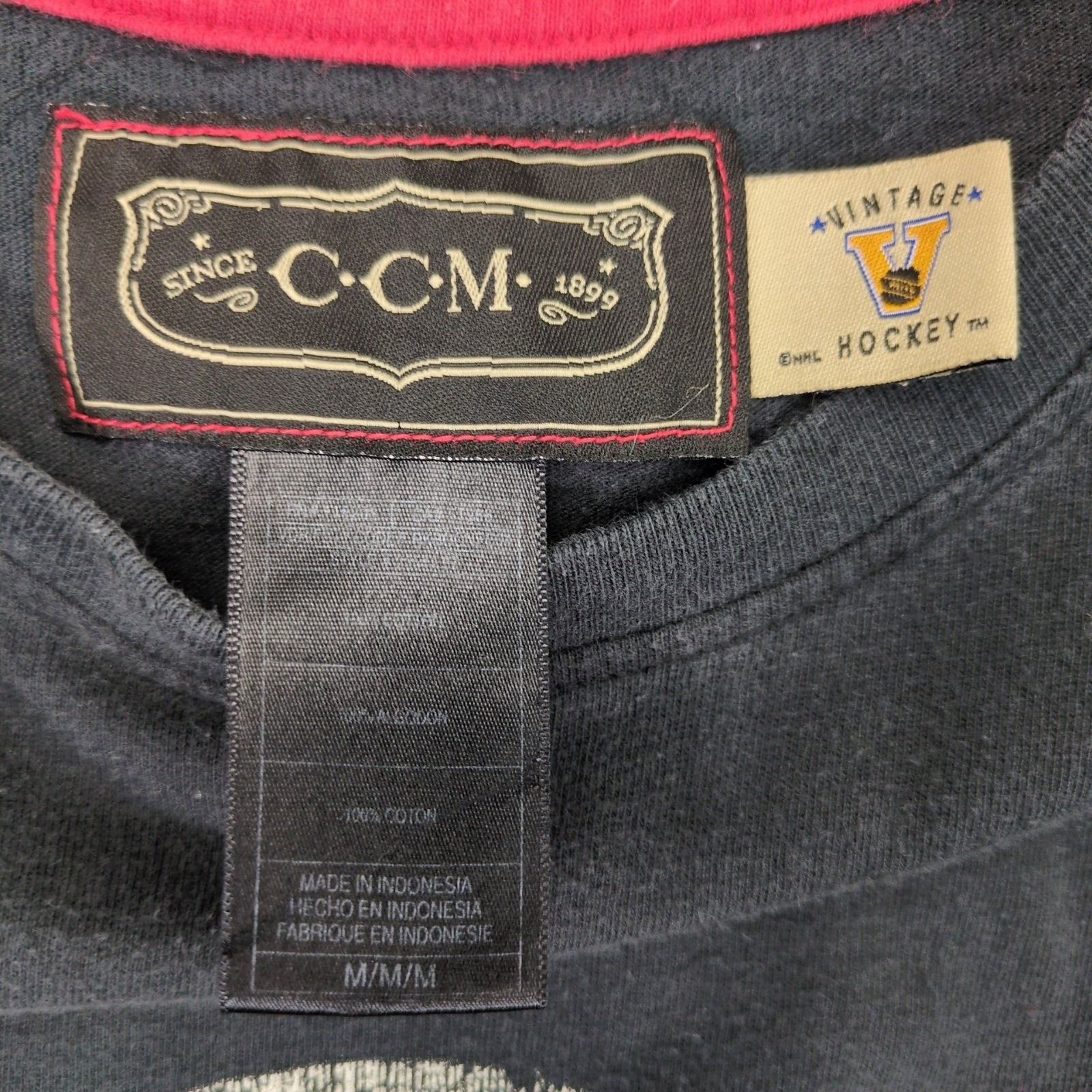 Ccm CCM Men's M Black Hawks Chicago Vintage Hockey T-Shirt Size US M / EU 48-50 / 2 - 3 Thumbnail