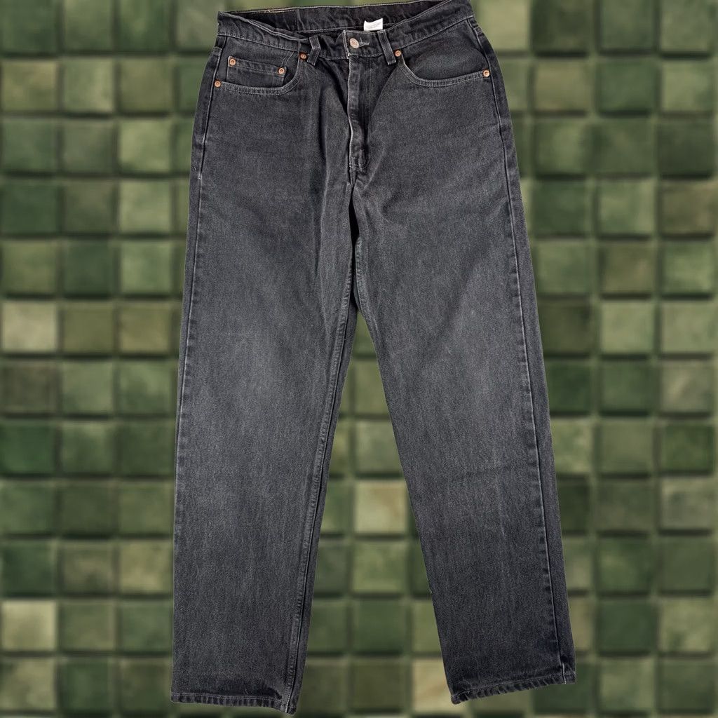 Levi's VINTAGE Levi’s 550 Black Denim Jeans Relaxed Fit 90s Grunge 32x32 Mens Straight Button Zip Fly jeans Size US 32 / EU 48 - 1 Thumbnail