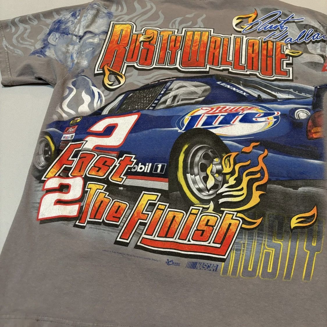 Vintage VTG 90s NASCAR Rusty Wallace All Over Print T-Shirt Miller L Size US L / EU 52-54 / 3 - 8 Thumbnail