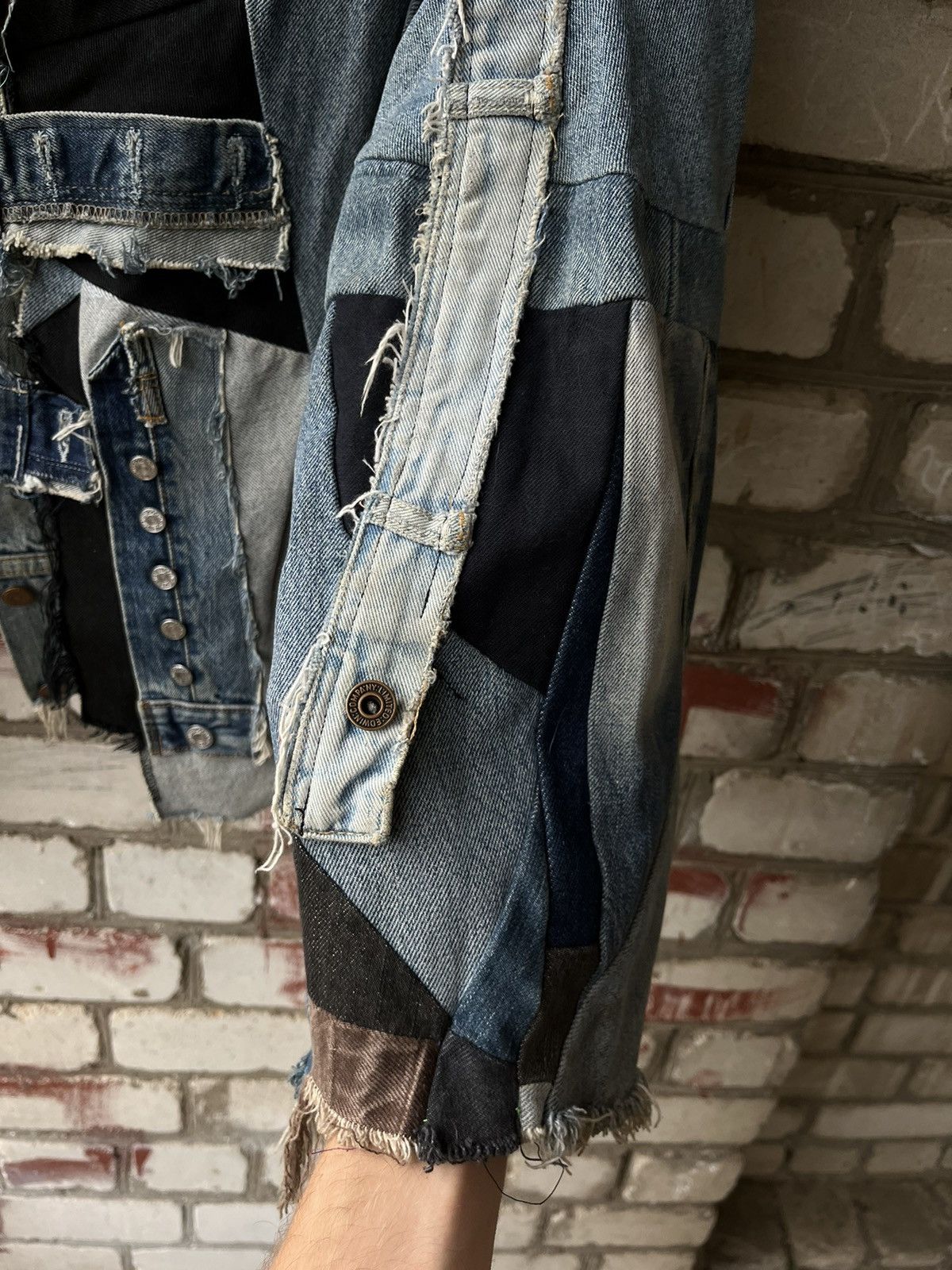Japanese Brand × Levi's × Vintage Vintage Levi’s Rare denim patchwork jacket 501 pants Size US XL / EU 56 / 4 - 4 Thumbnail
