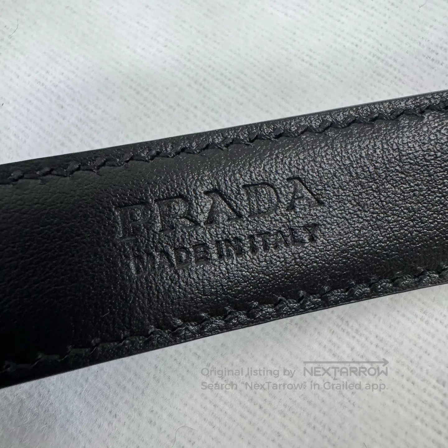 Prada Prada Black Gold Triangle with Cross Pattern Belt| Size ONE SIZE - 5 Thumbnail