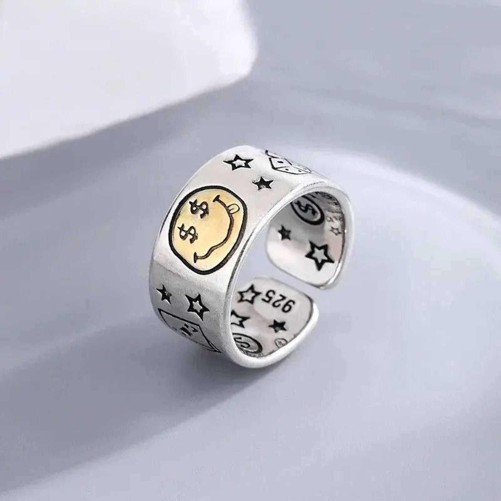 Other Personality Smile Face Poker Dice Design Vintage Thai Silver Size ONE SIZE - 2 Thumbnail