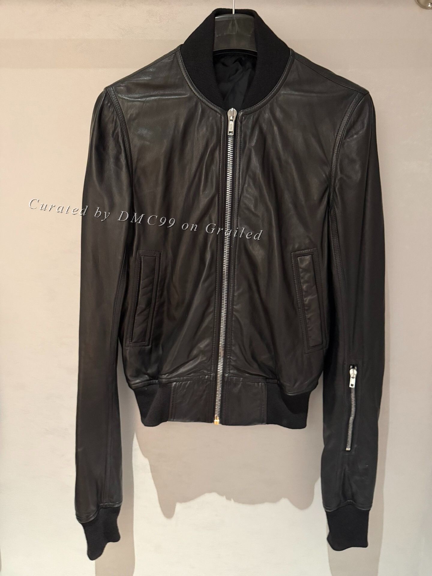 Rick Owens Rick Owens - Geo High Neck Leather Biker Jacket w