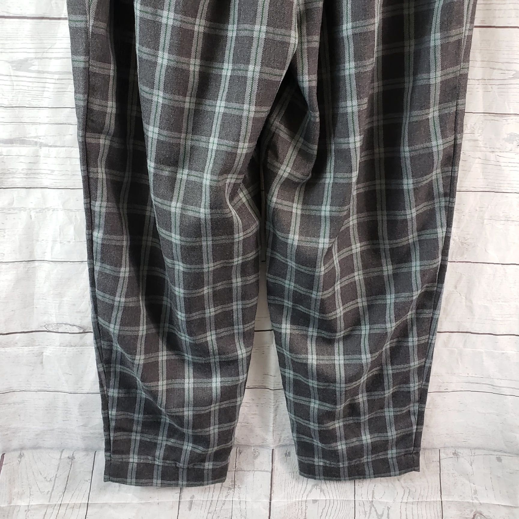 Ann Taylor VINTAGE: Ann Taylor LOFT Womens High Rise Straight Pants Sz Small Gray Green Plaid Size 28" / US 6 / IT 42 - 5 Thumbnail