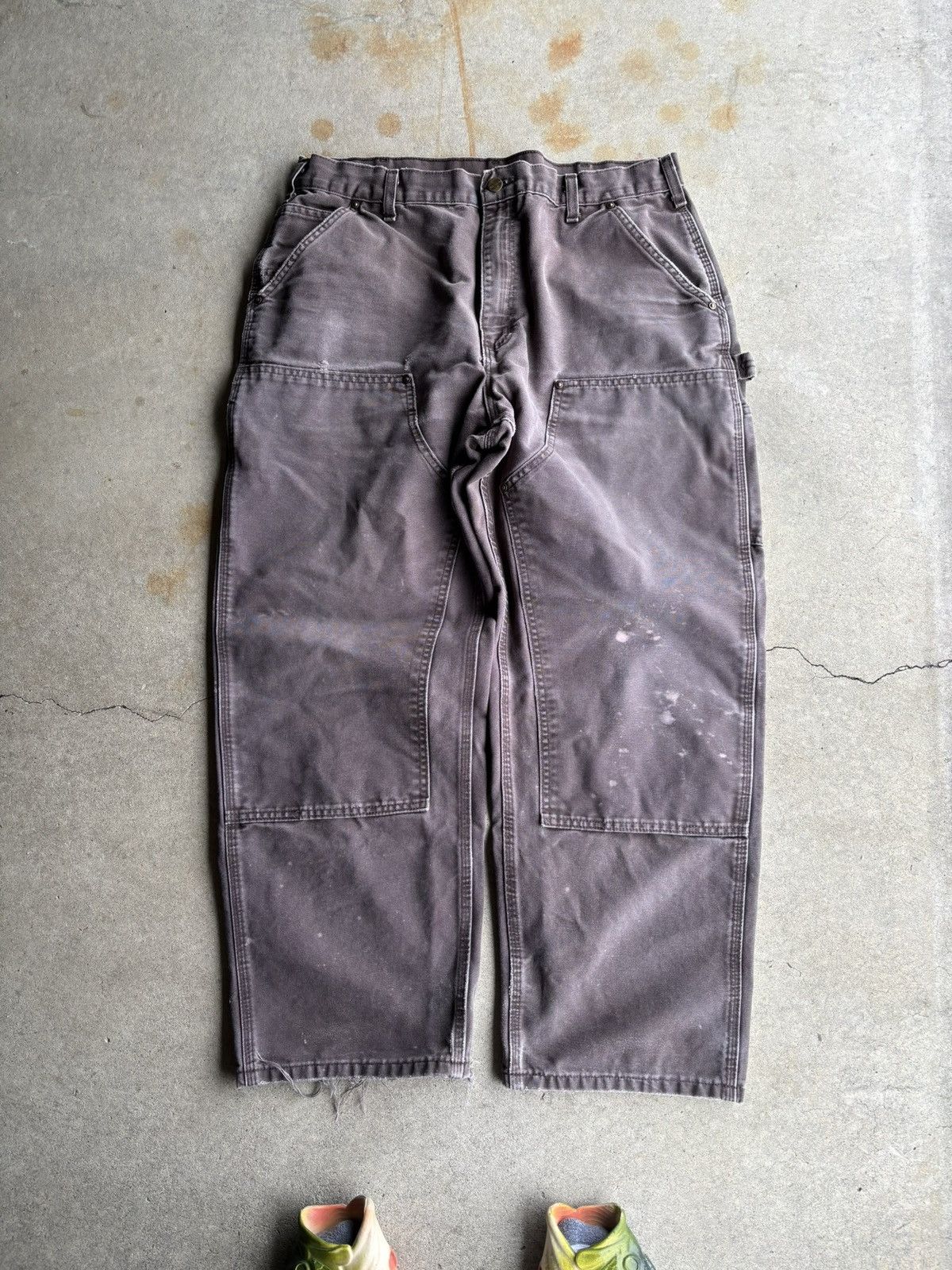 Carhartt Vintage Carhartt Mocha Brown Distressed Double Knee Pants Size US 38 / EU 54 - 1 Thumbnail