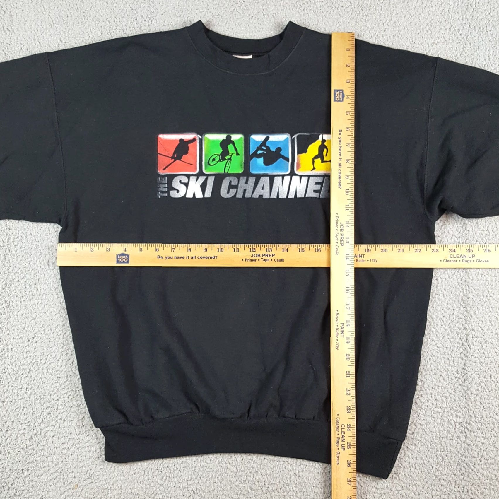 Hanes VINTAGE Hanes Ski Channel Extreme Sports Shirt Mens L Black Crewneck Pullover Sweatshirt 90s Skiing College Retro USA Graphic Print Size US L / EU 52-54 / 3 - 6 Thumbnail