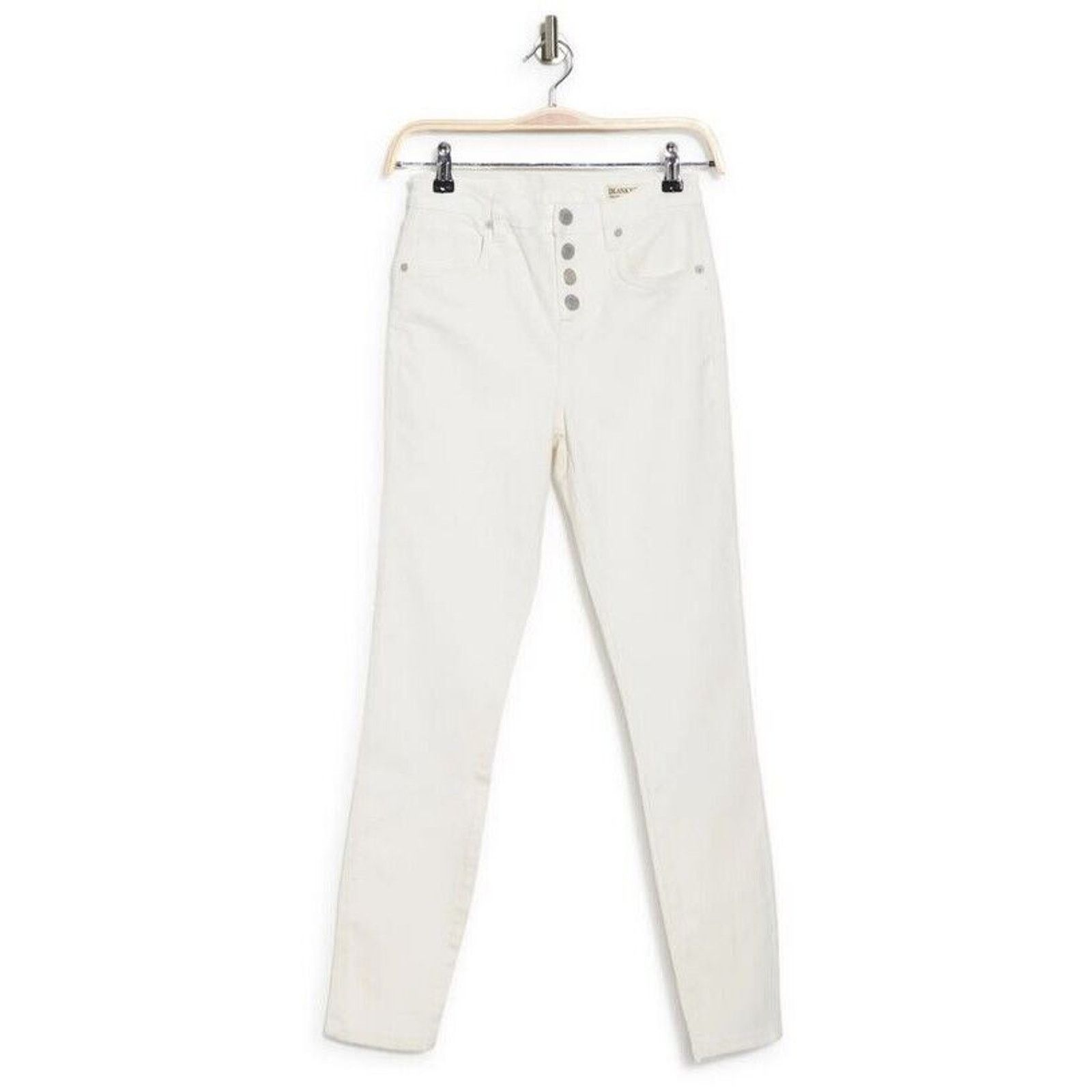 The Unbranded Brand BlankNYC Women White High Rise Skinny Jeans Size 28 Size 28" / US 6 / IT 42 - 3 Thumbnail