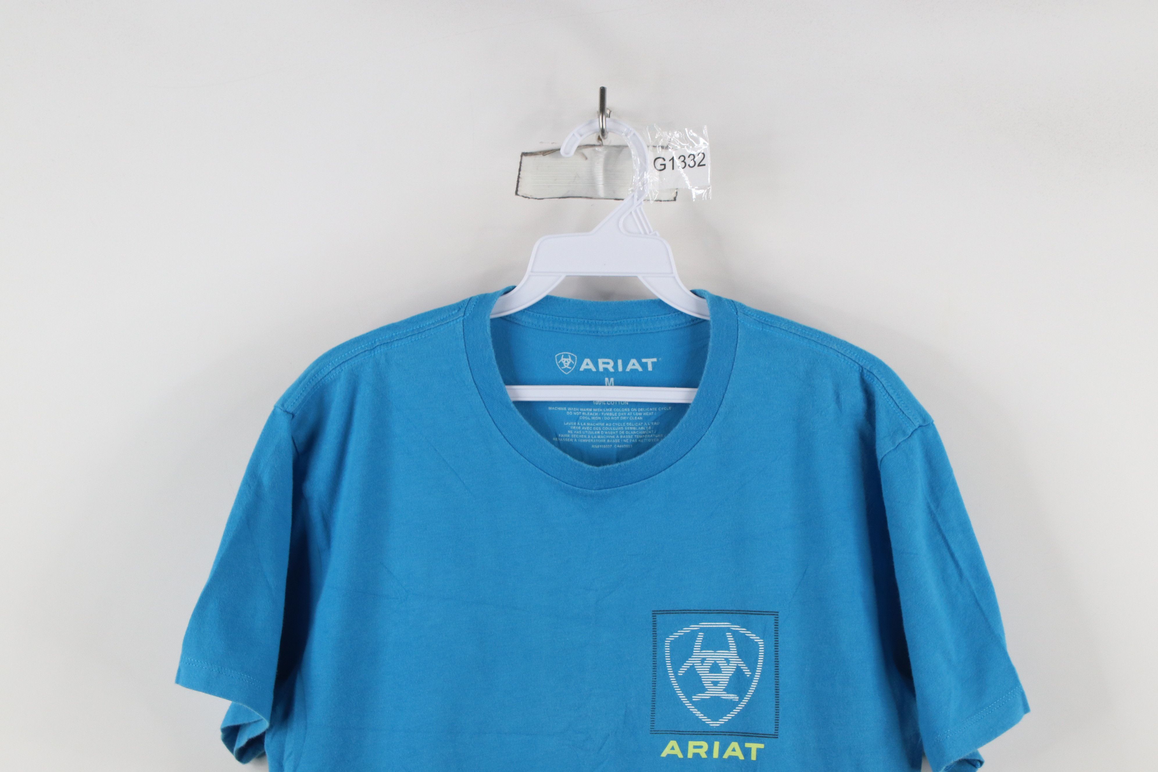 Ariat × Vintage Ariat Faded Spell Out Workwear Short Sleeve T-Shirt Blue Size US M / EU 48-50 / 2 - 2 Thumbnail