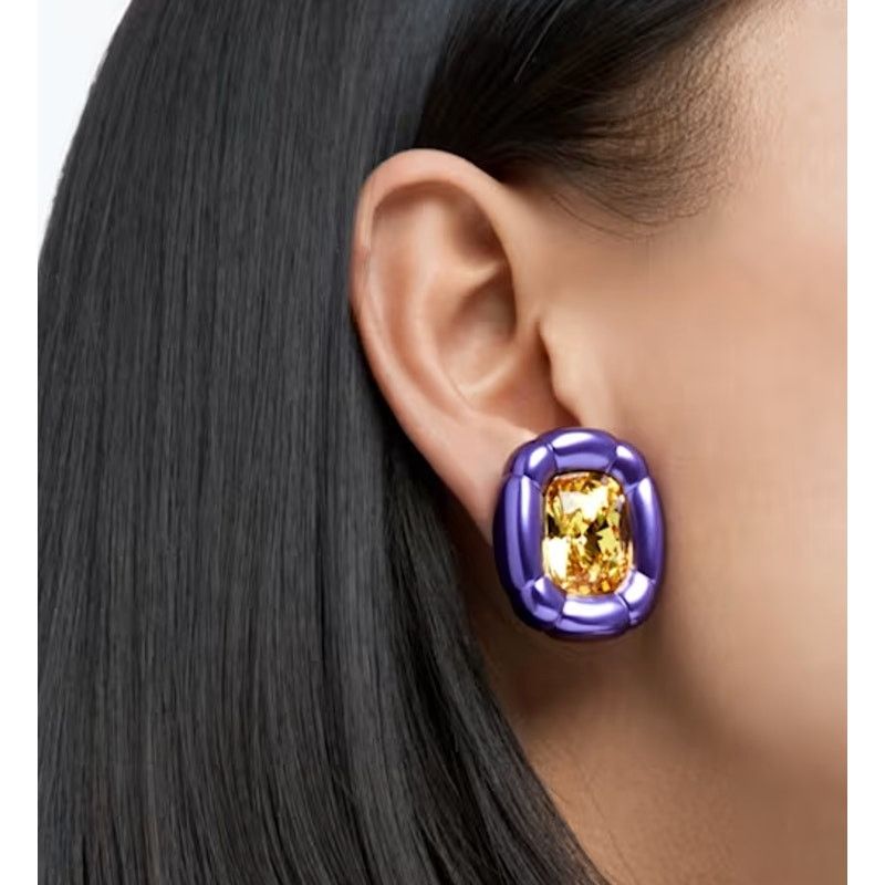 Swarovski Swarovski Dulcis clip earrings Cushion cut, Purple Size ONE SIZE - 8 Thumbnail
