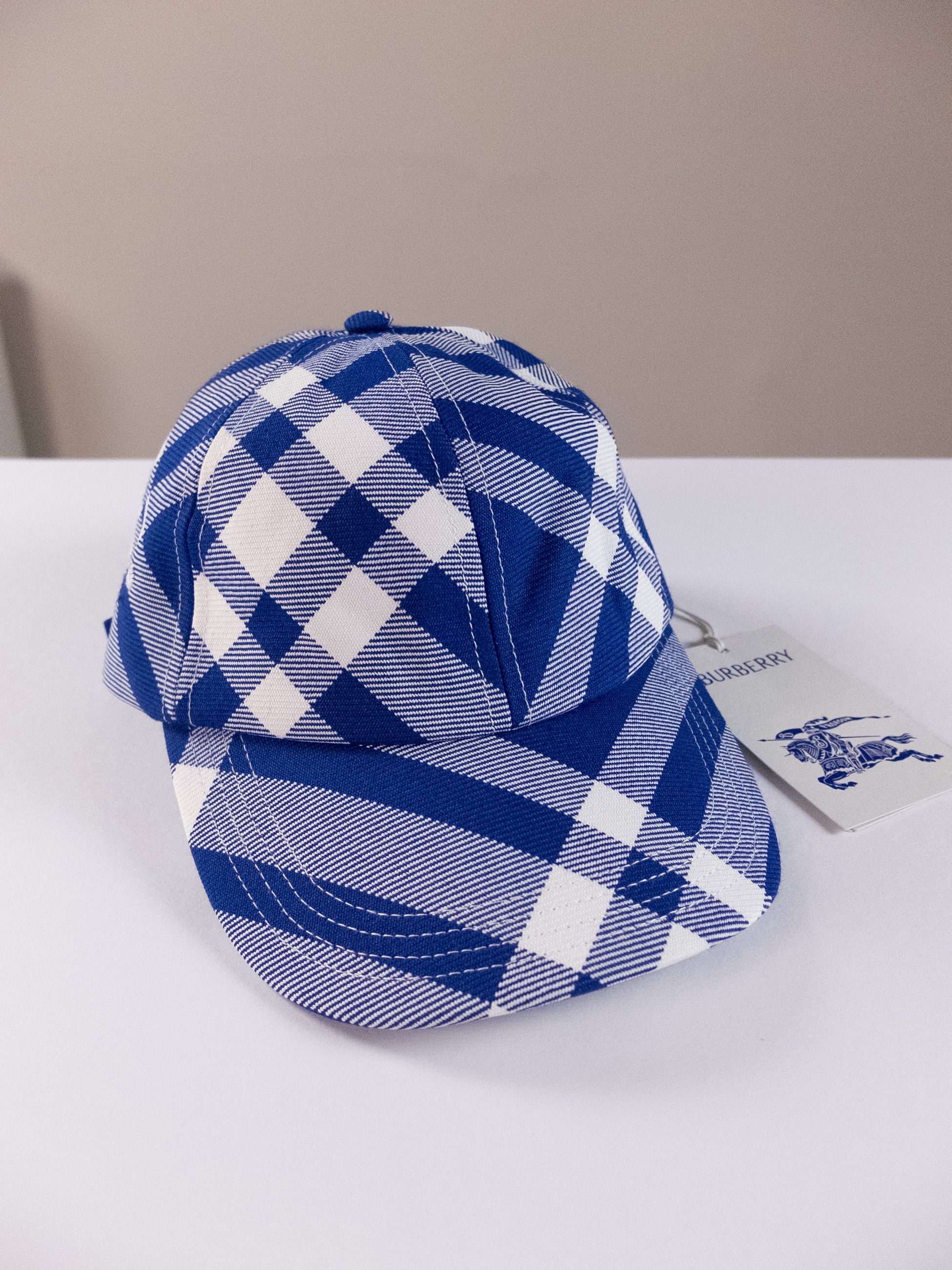 Burberry BURBERRY blue white check nylon wool baseball cap Daniel Lee Size ONE SIZE - 3 Thumbnail