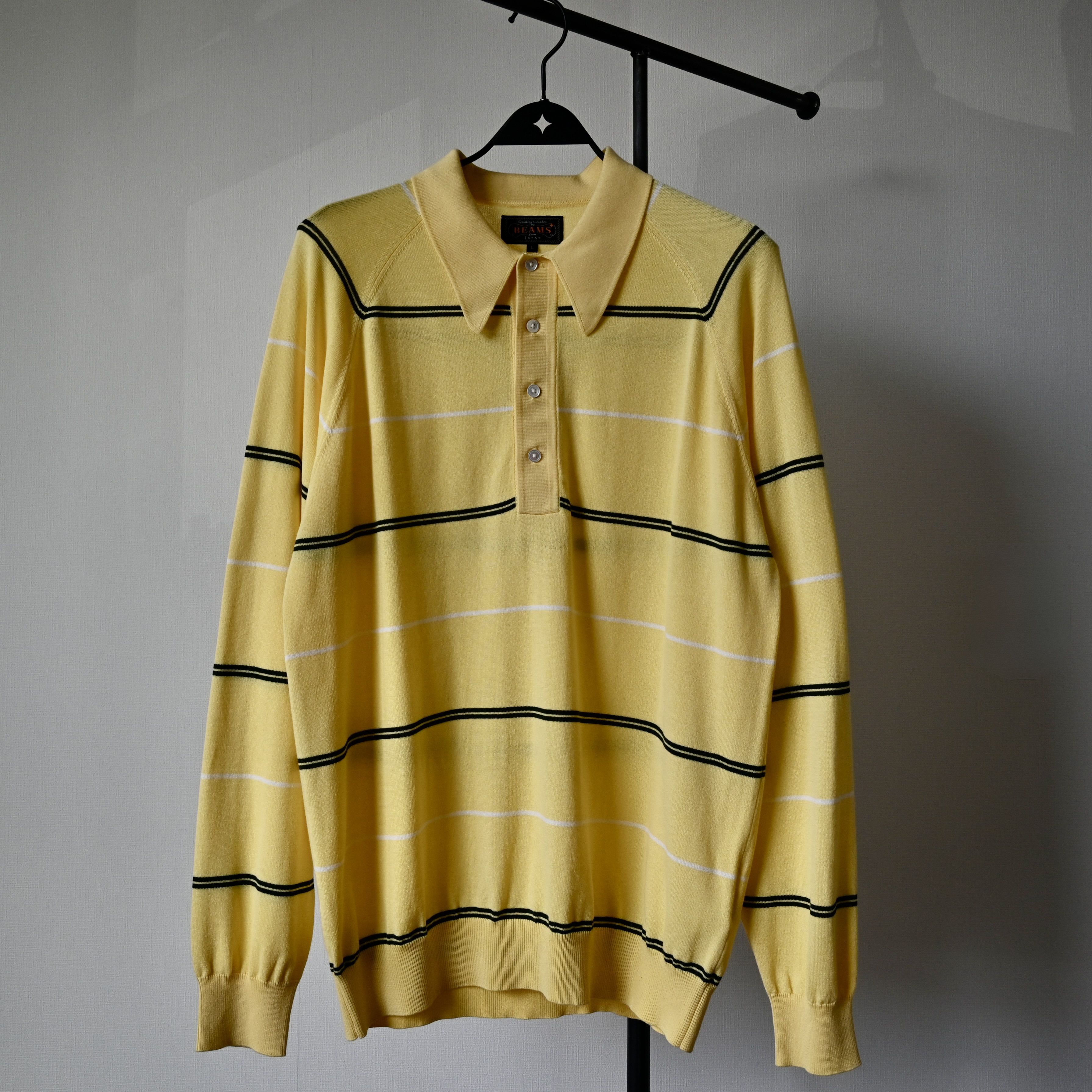 Beams Plus UNUSED, BEAMS Plus striped cotton knit polo Size US L / EU 52-54 / 3 - 4 Thumbnail
