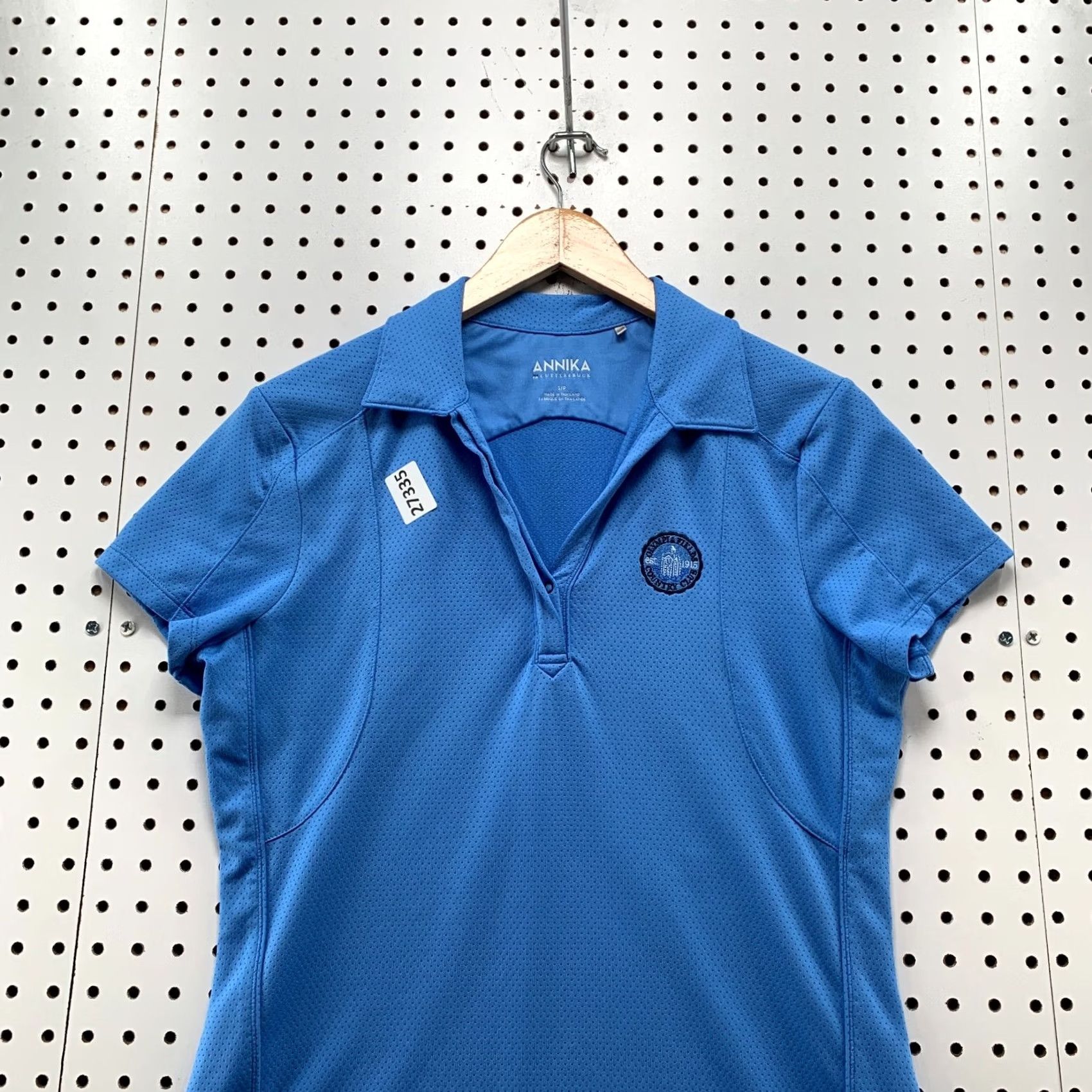 Vintage ANNIKA Polo Shirt Blue V Neck Small Womens Shirt Size S / US 4 / IT 40 - 5 Thumbnail