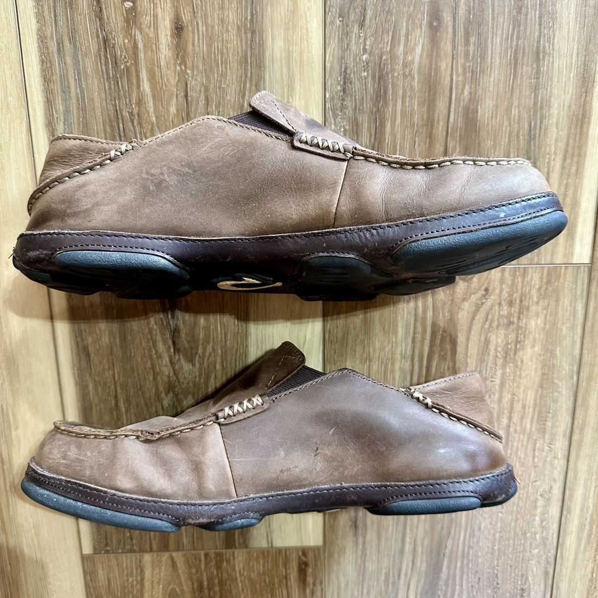 Olukai OluKai Moloa Brown Leather Slip On Shoes, 10128-6348, 10 Size US 10 / EU 43 - 3 Thumbnail