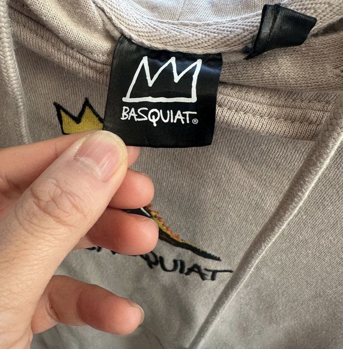 MoMA Basquiat - Beige Dinosaur Hoodie - Unisex - MoMA Collab (L) Size L / US 10 / IT 46 - 4 Thumbnail