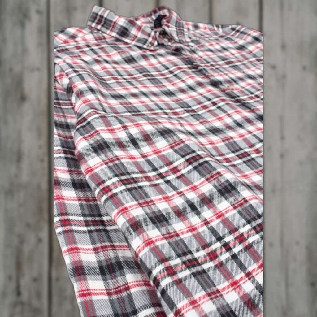 Chaps VINTAGE Chaps Shirt XX-Large Grey Red Plaid Flannel Shirt 3557 Size US XXL / EU 58 / 5 - 1 Thumbnail