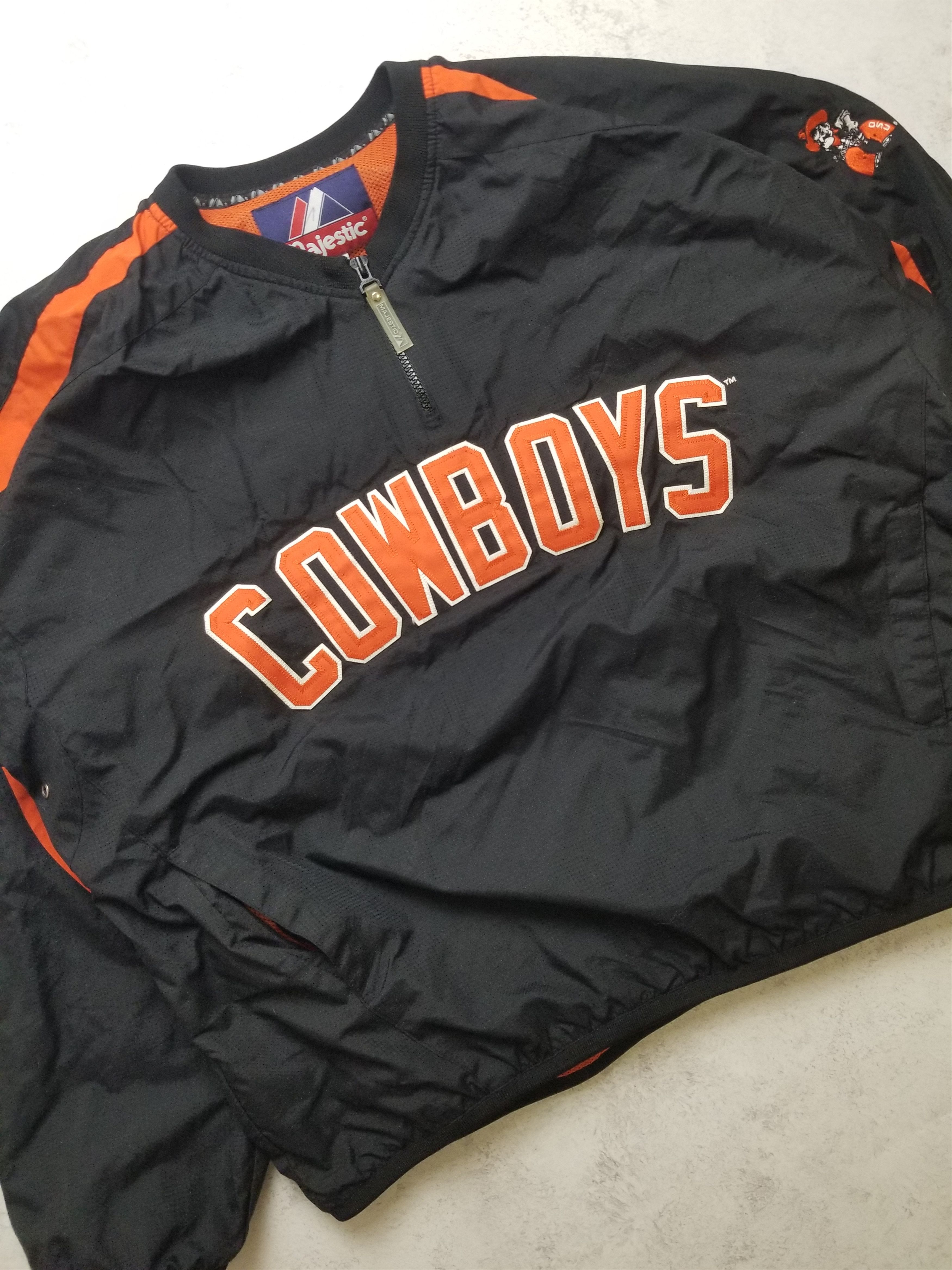 Majestic Vintage OSU Cowboys NCAA Windbreaker Jacket 1/4 Zip Pullover Size US L / EU 52-54 / 3 - 11 Thumbnail